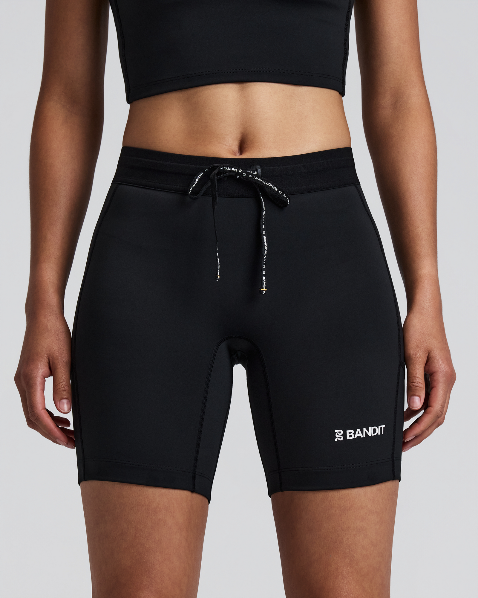 Italian grip tape at the hem of the Bandit Stamina 7-inch compression short