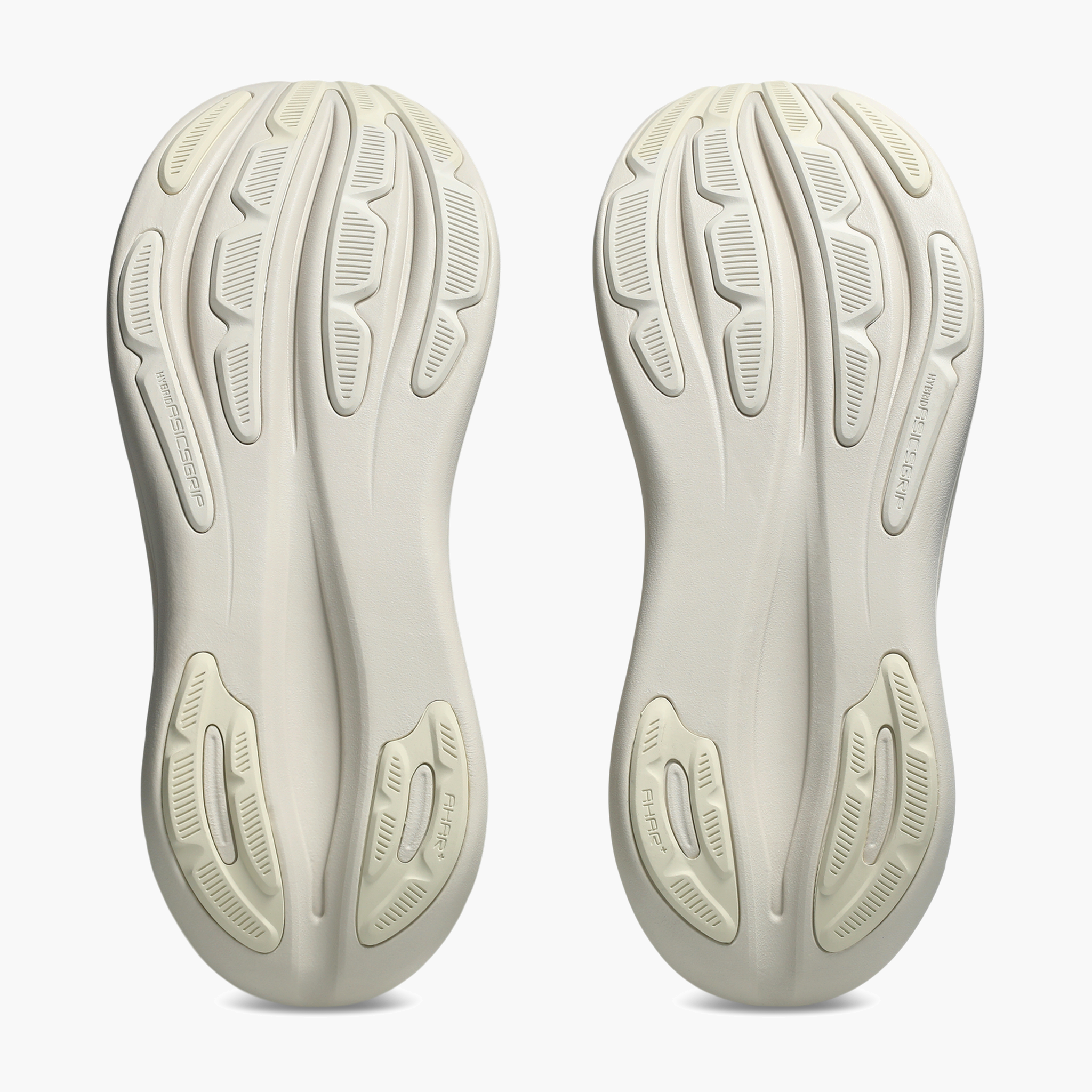Sole angle shot of Men's Gel-Nimbus 28 in Soft Oat / Cream