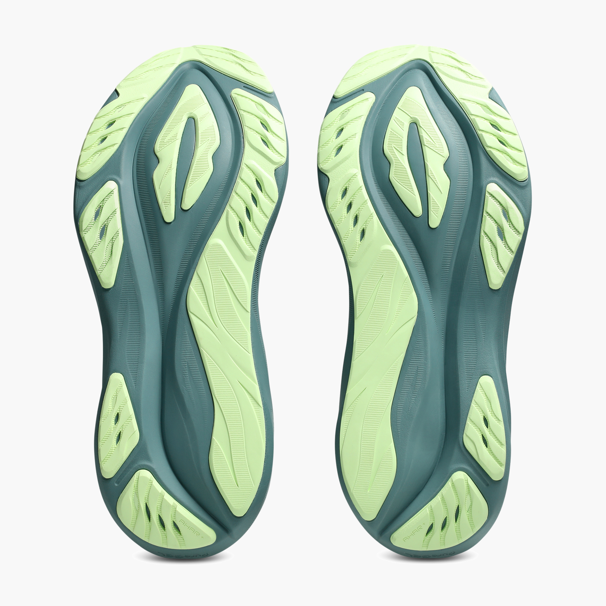 Sole angle shot of Men's GT-2000 15 in Foggy Teal / Illuminate Yellow