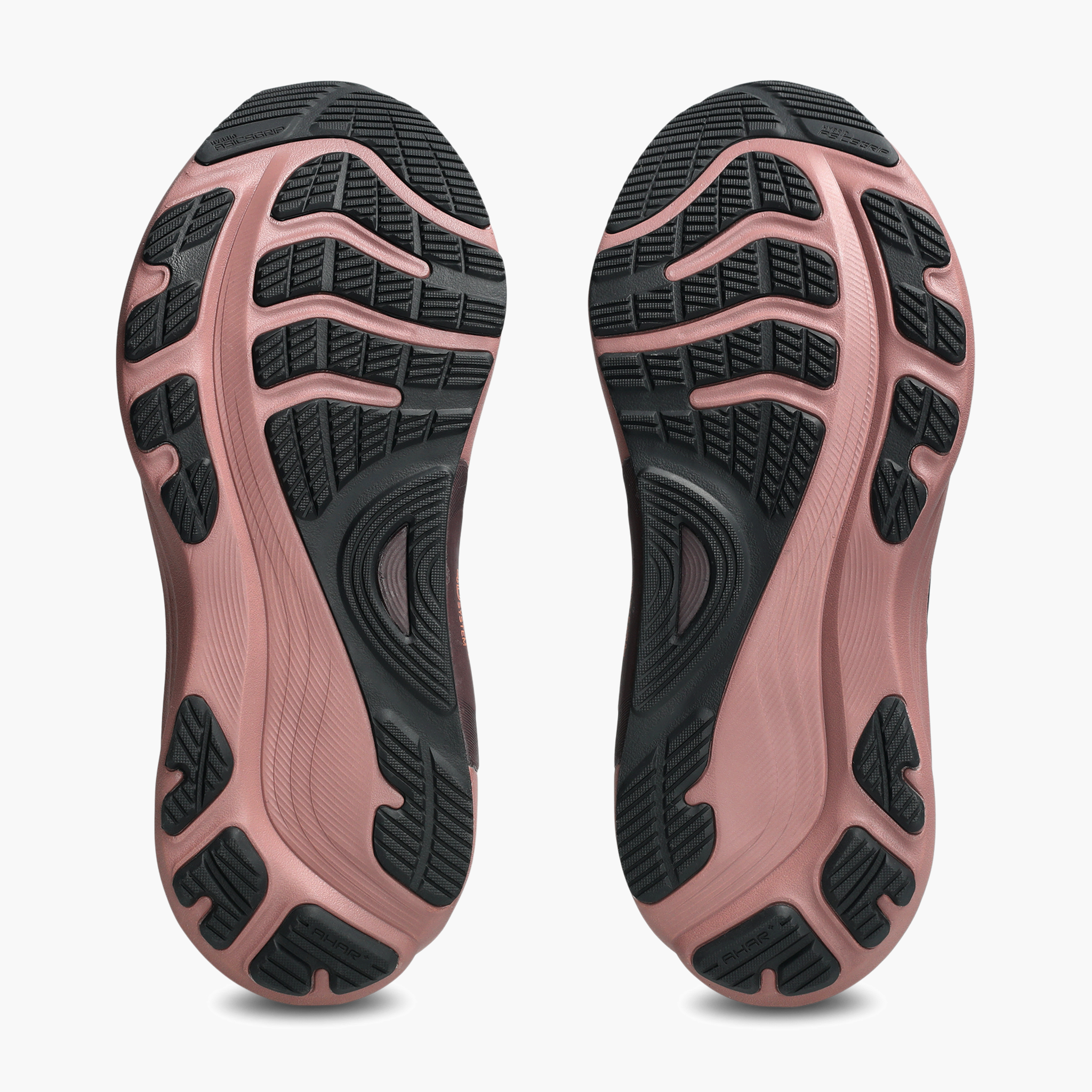 Sole angle shot of Women's Gel-Kayano 32 in Black / Dark Currant