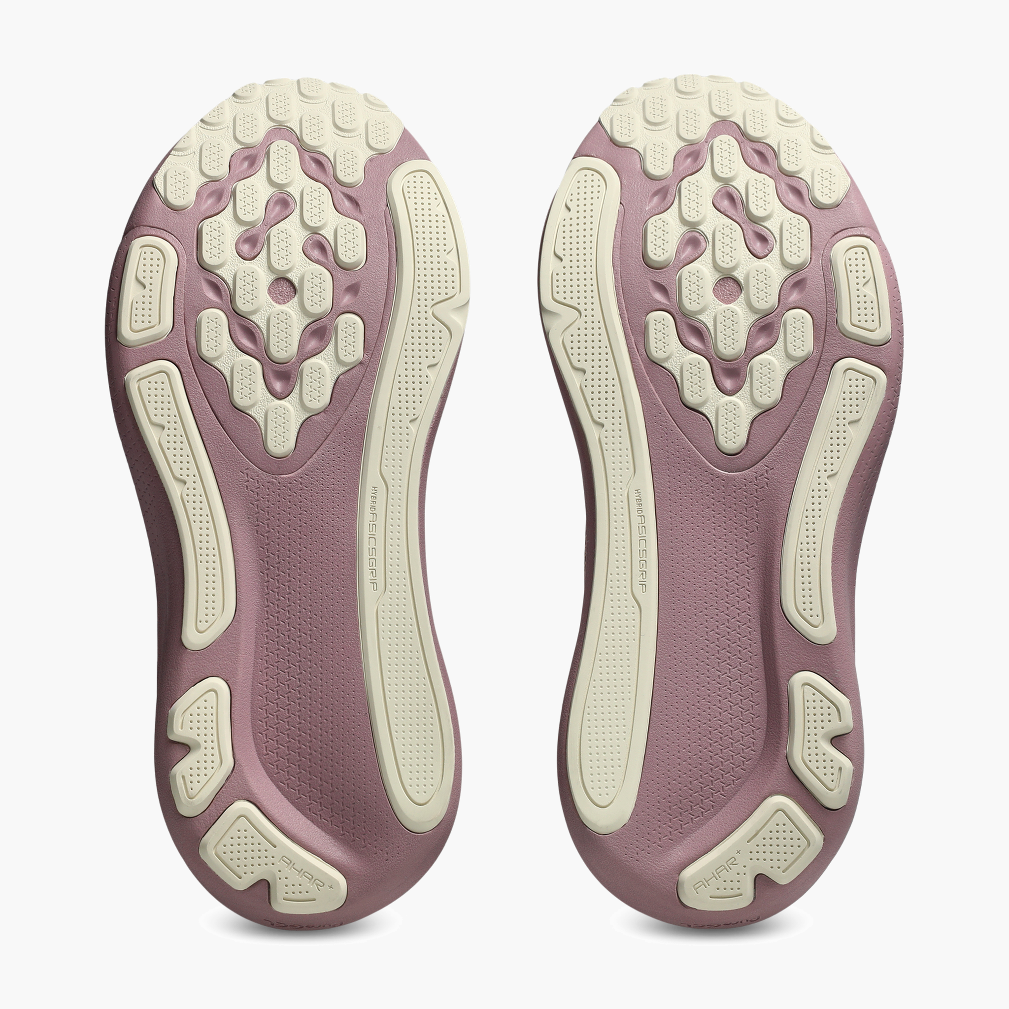 Sole angle shot of Women's Gel-Kayano 33 in Taro Purple / Dusty Mauve