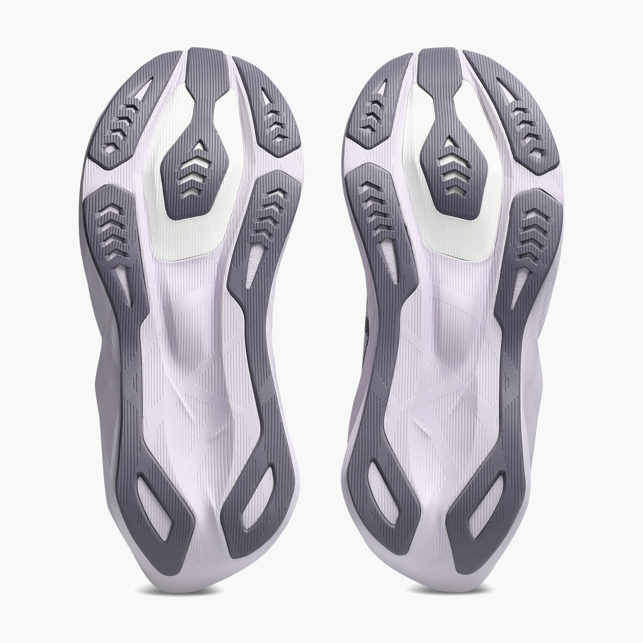 Sole angle shot of Women's Novablast 6 in Dahlia / Lavender Grey