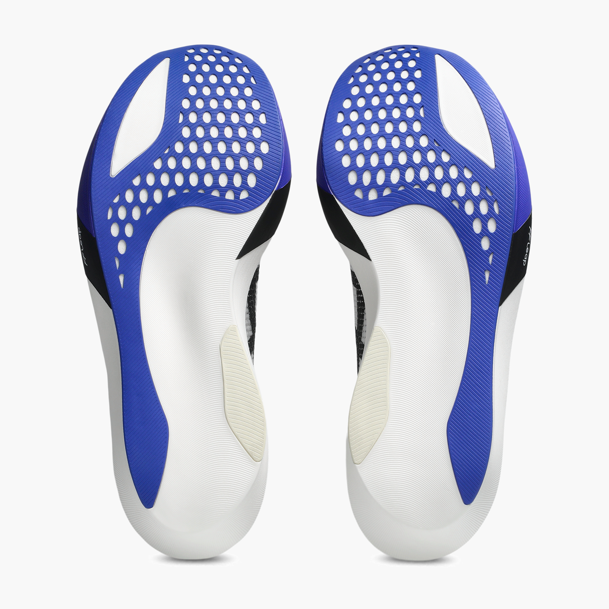 Sole angle shot of All Gender Metaspeed Sky in White / Cobalt Burst