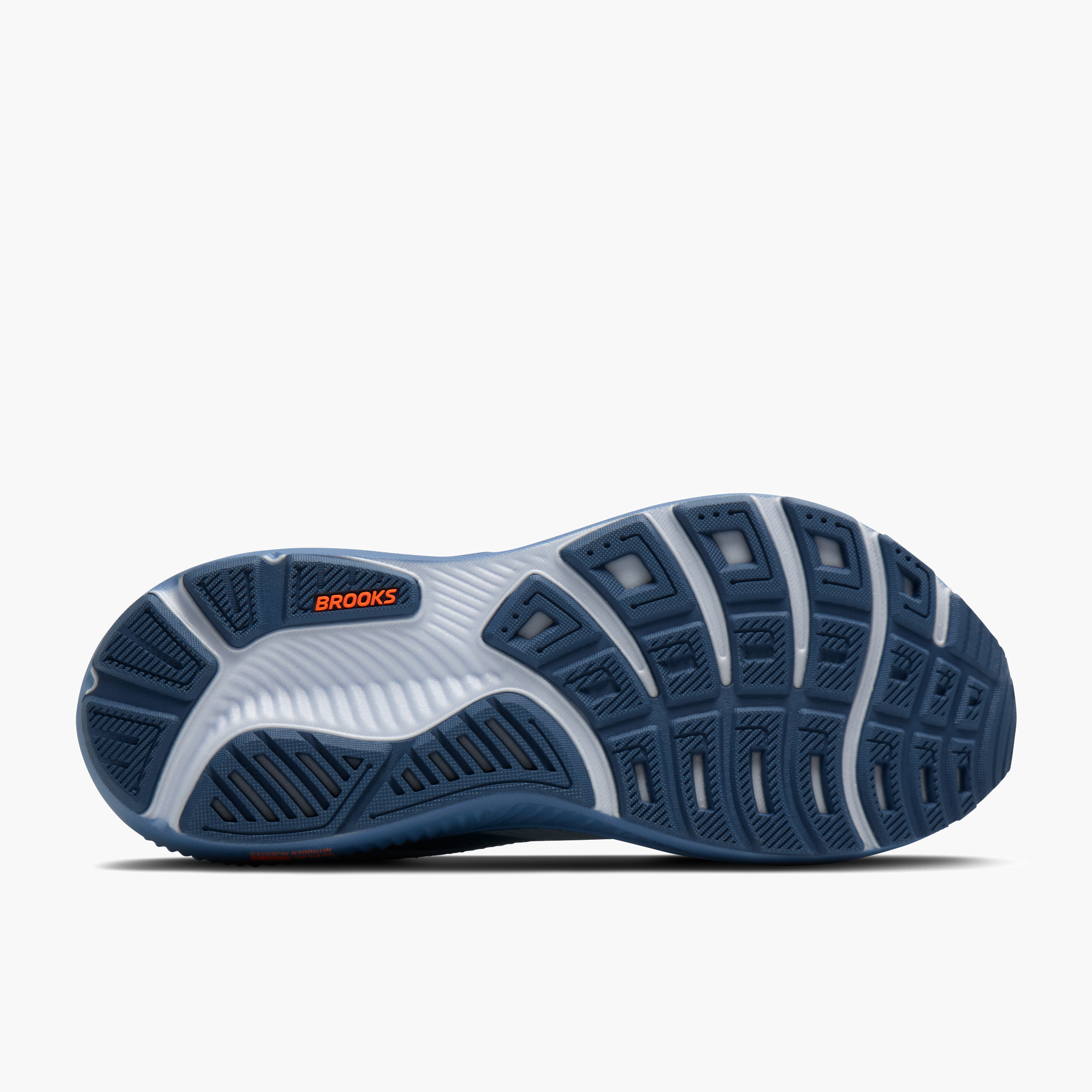 Sole angle shot of Men's Ghost 17 in Skyway / Moonlight / Orange