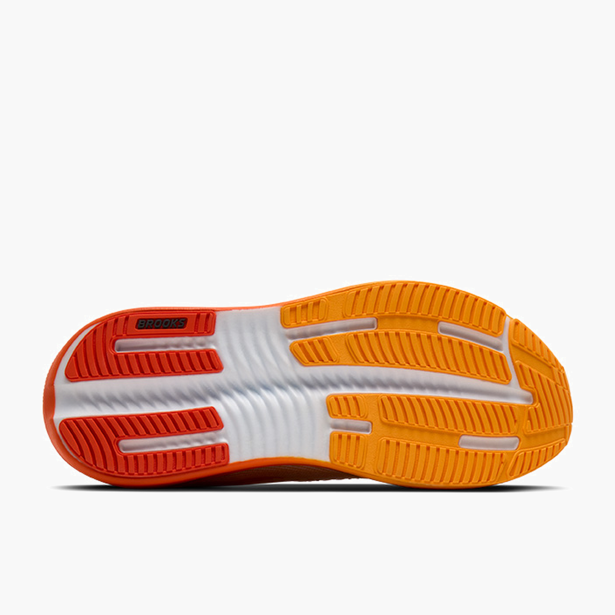 Sole angle shot of Men's Ghost Max 4 in White / Orange / Red