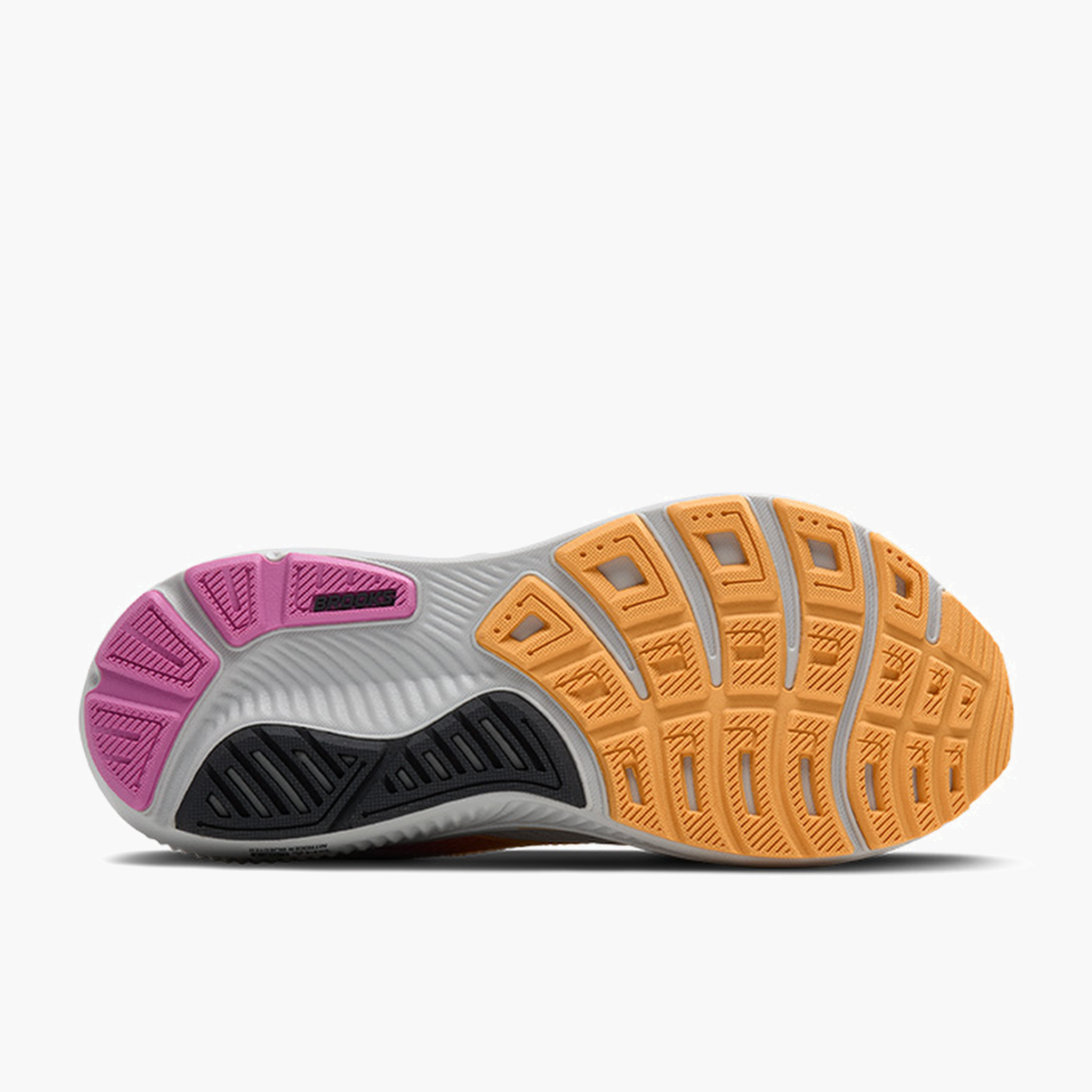 Sole angle shot of Women's Ghost 17 in Oyster / Apricot / Pink