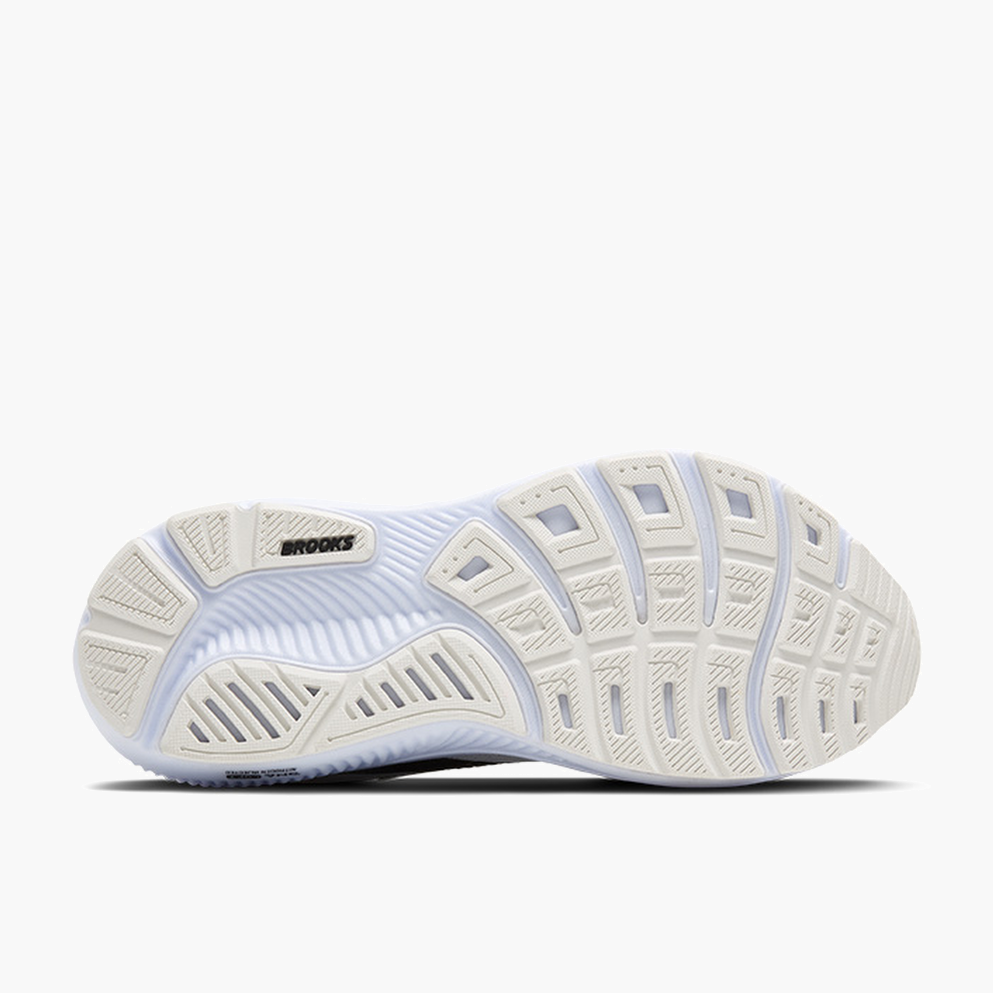 Sole angle shot of Women's Ghost 17 in White / Black / Rose Gold