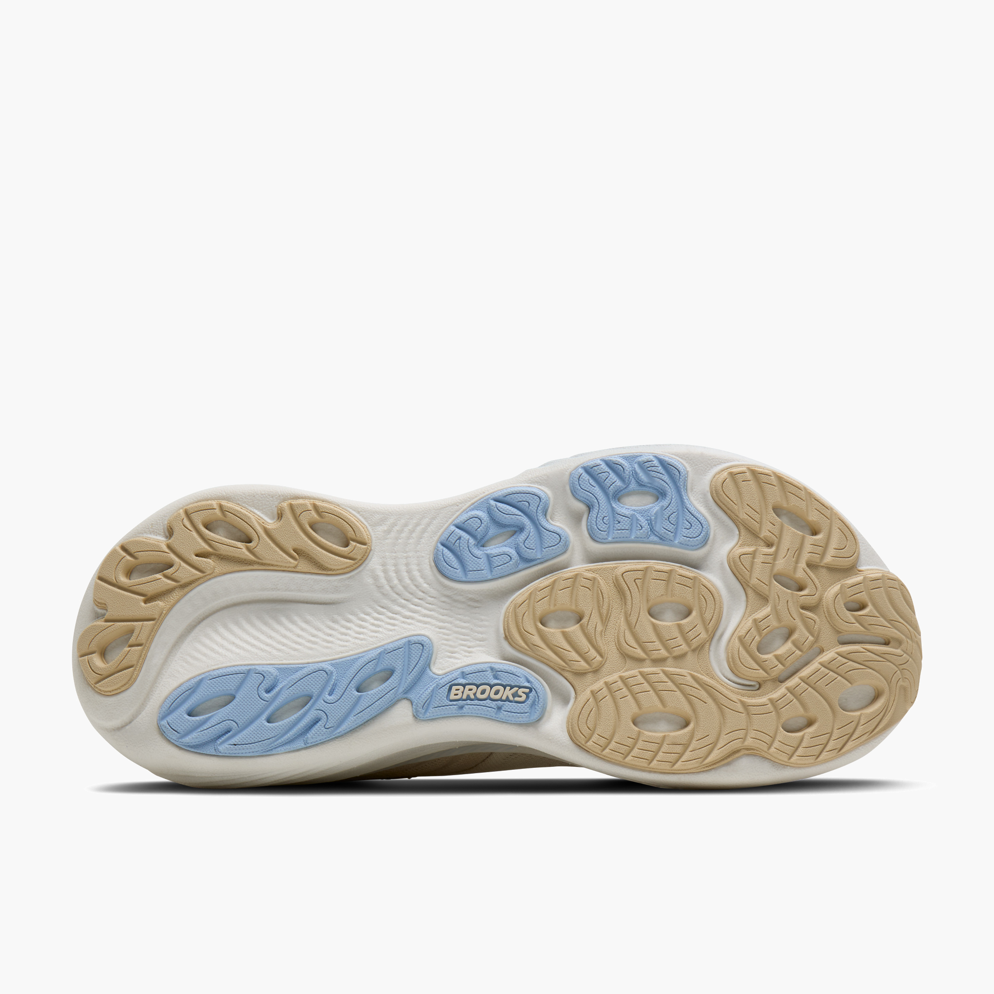 Sole angle shot of Women's Adrenaline GTS 25 in Sand / Coconut / Skyway