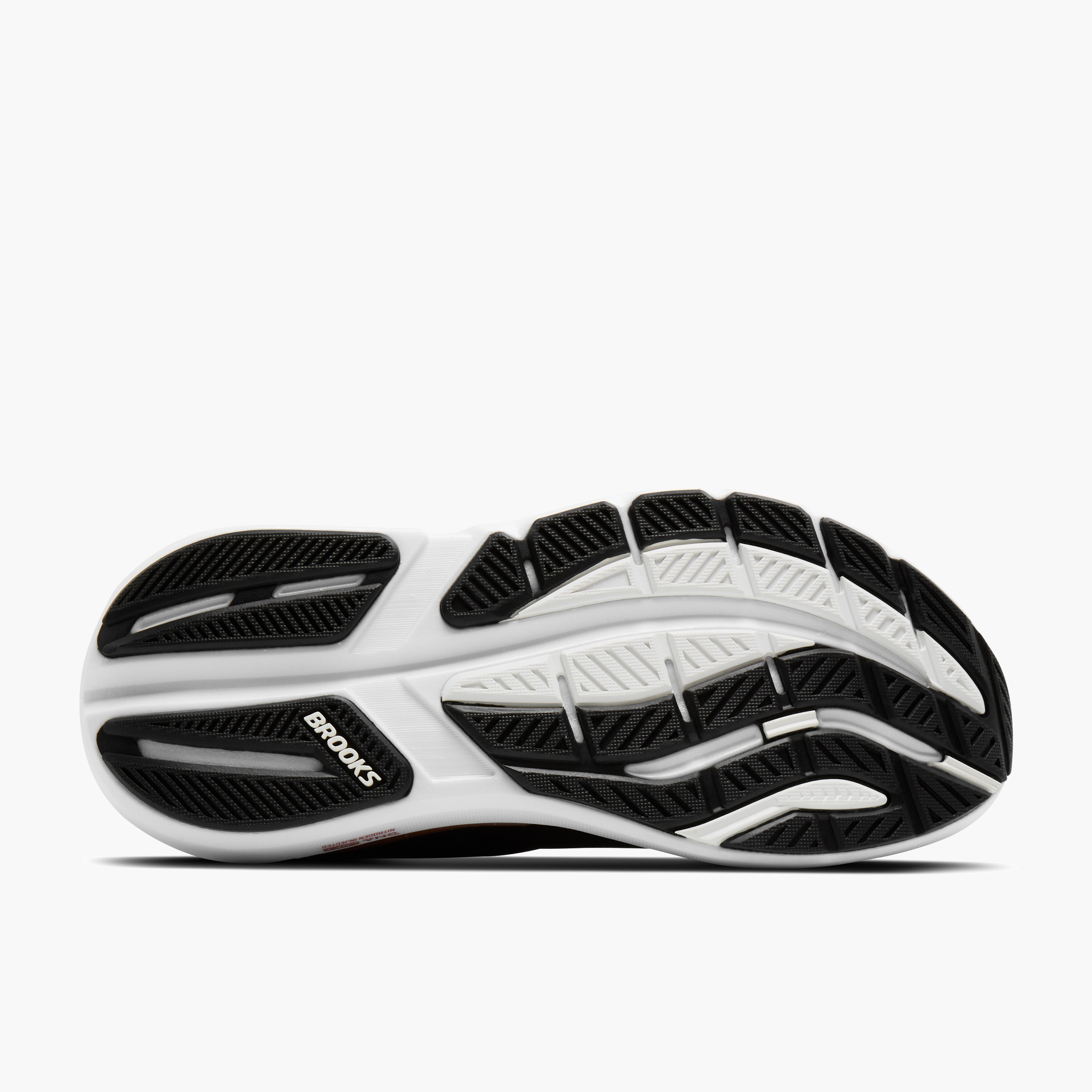 Sole angle shot of Women's Ghost Max 3 in Black / Black / Rose Gold