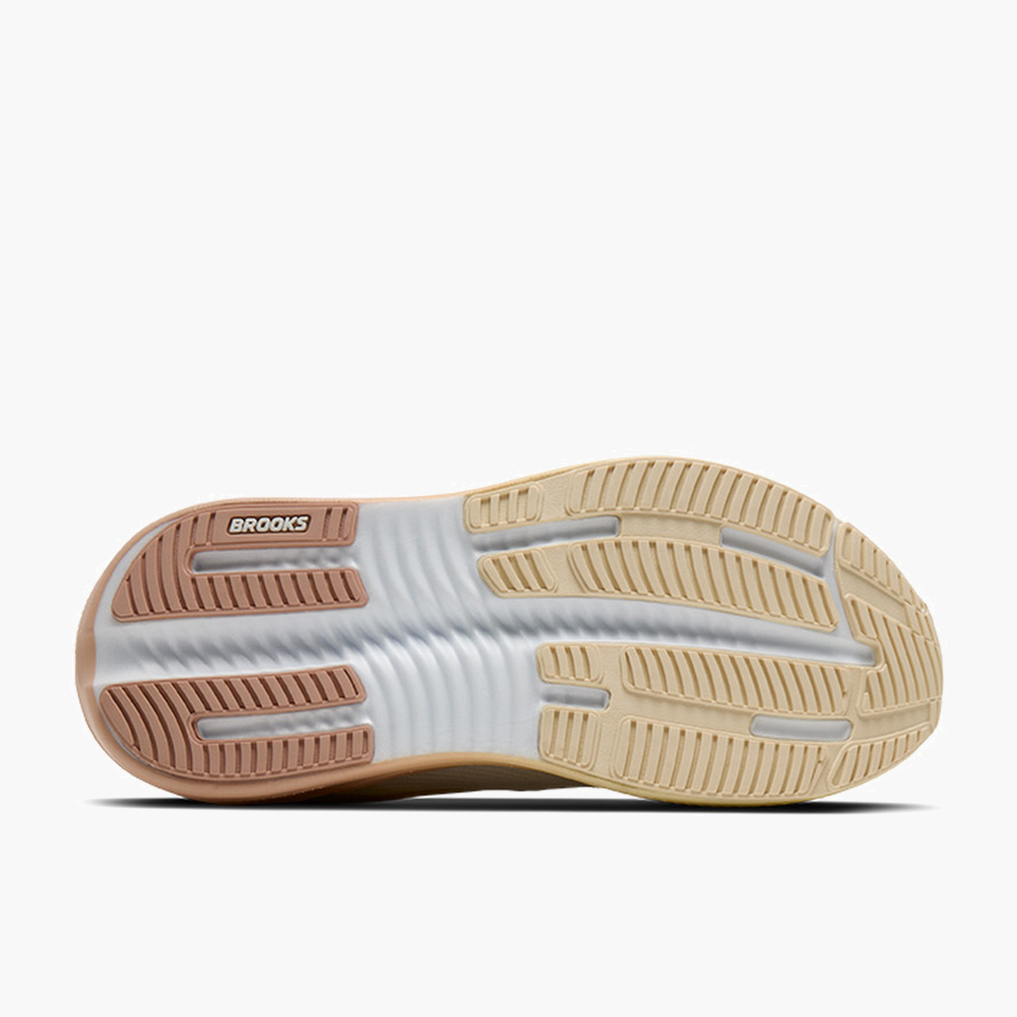 Sole angle shot of Women's Ghost Max 4 in White / Rose / Rutabaga