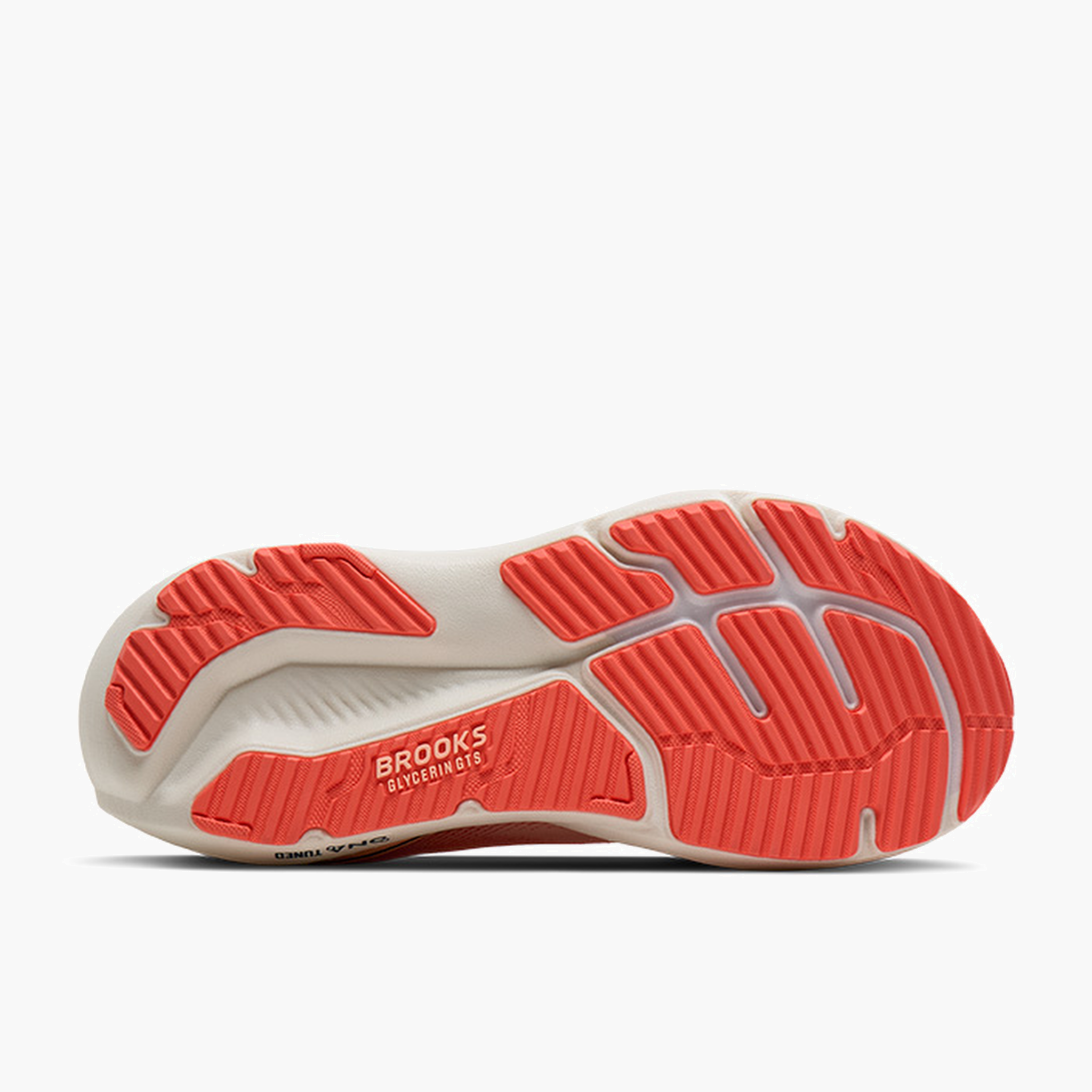 Sole angle shot of Women's Glycerin GTS 23 in Coral / Peach / Spellbound