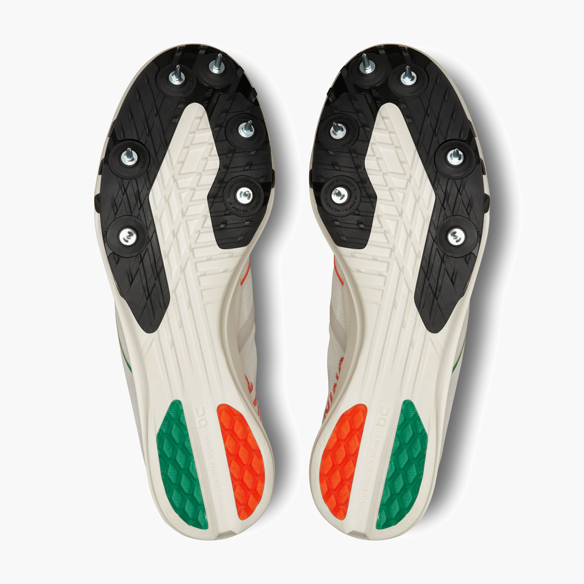 Sole angle shot of Womens Cloudspike XC in Frost / White