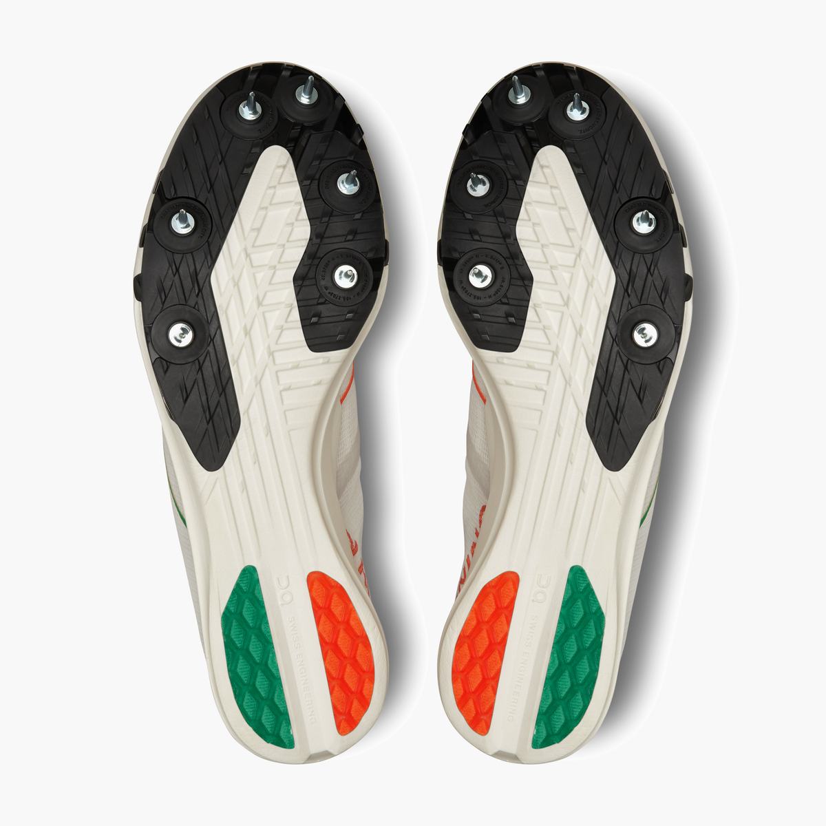 Sole angle shot of Womens Cloudspike XC in Frost / White