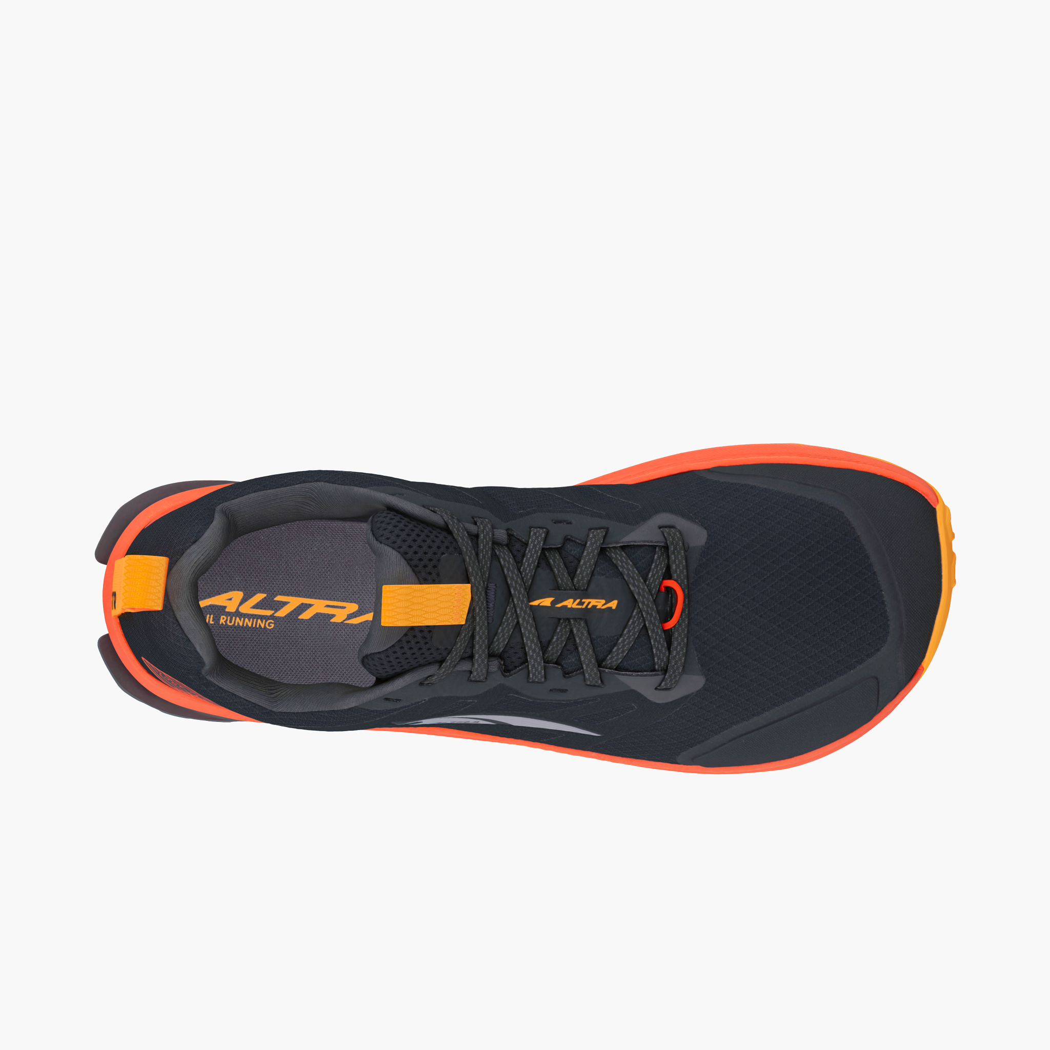 Sole angle shot of Men's Lone Peak 9 in Black/red