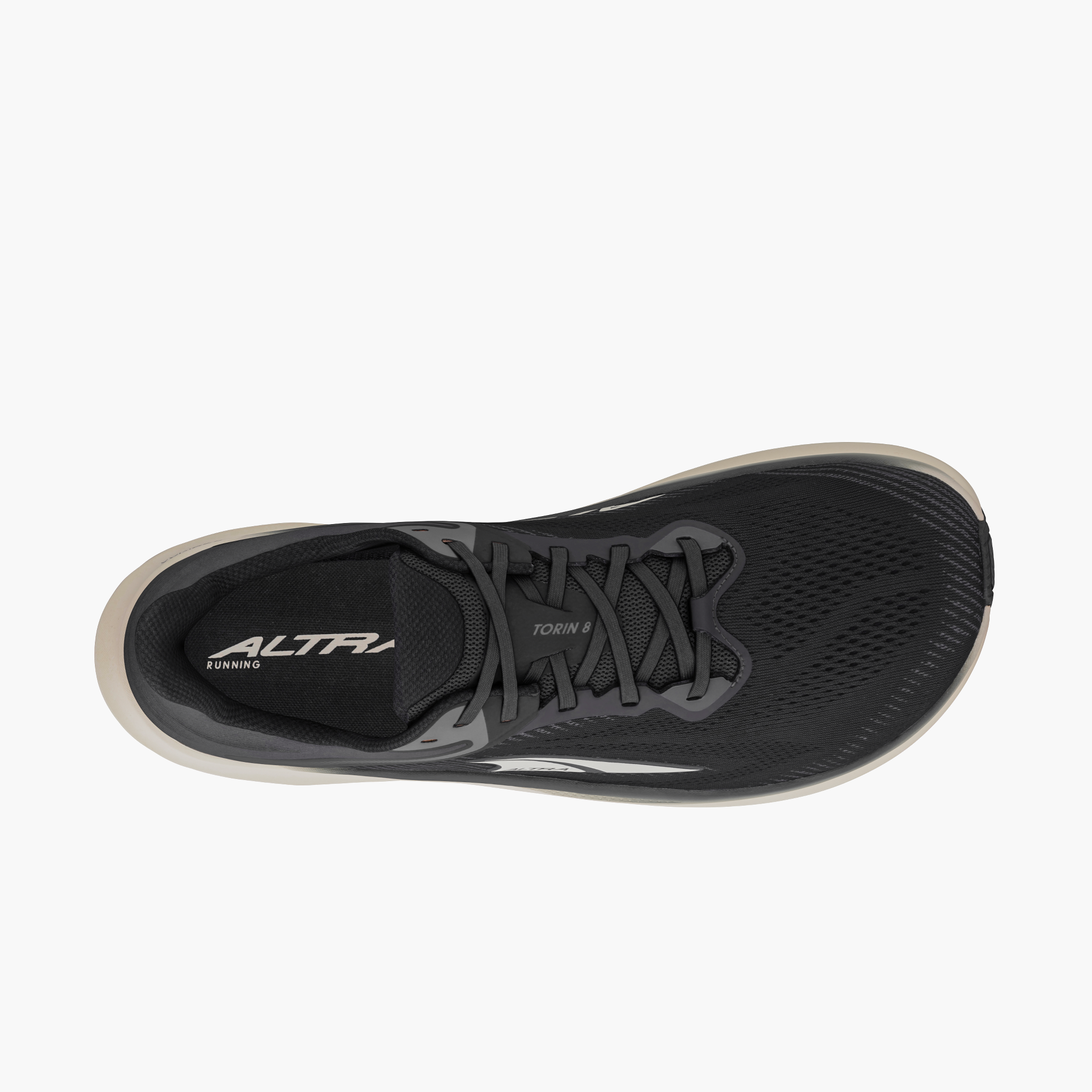 Sole angle shot of Men's Torin 8 in Black / White