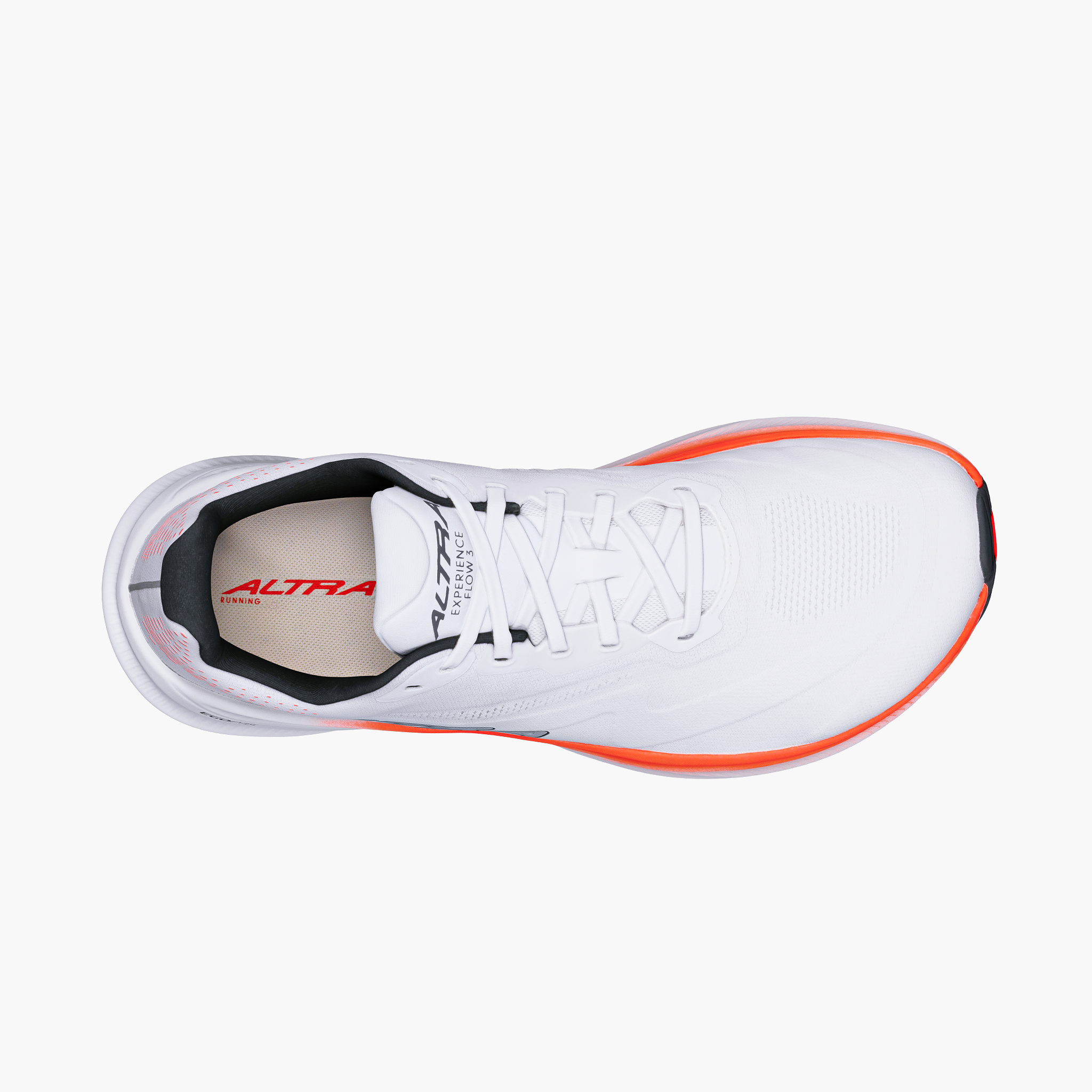 Sole angle shot of Men's Experience Flow 3 in White / Coral