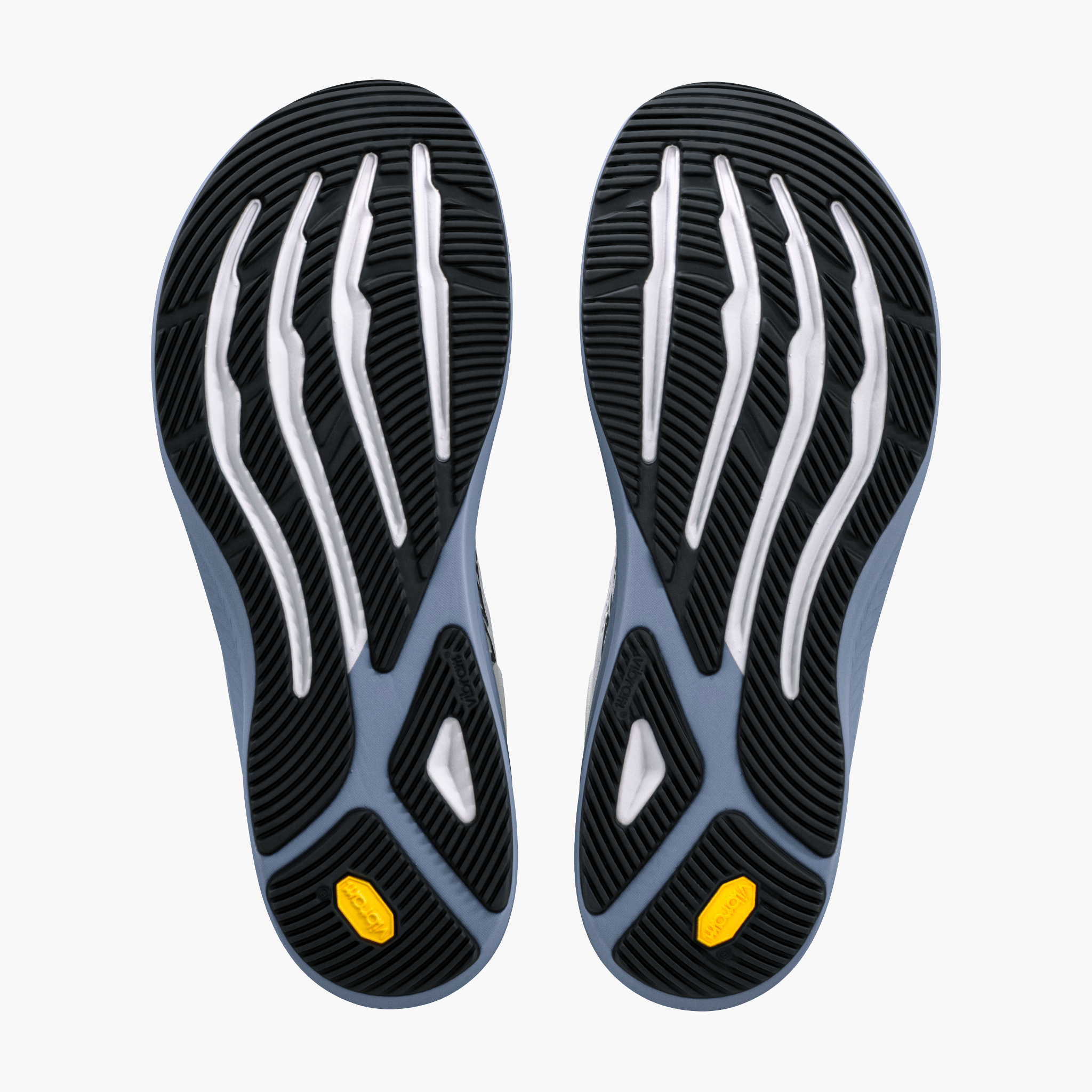Sole angle shot of Men's Torin 9 in White / Black / Flint Stone