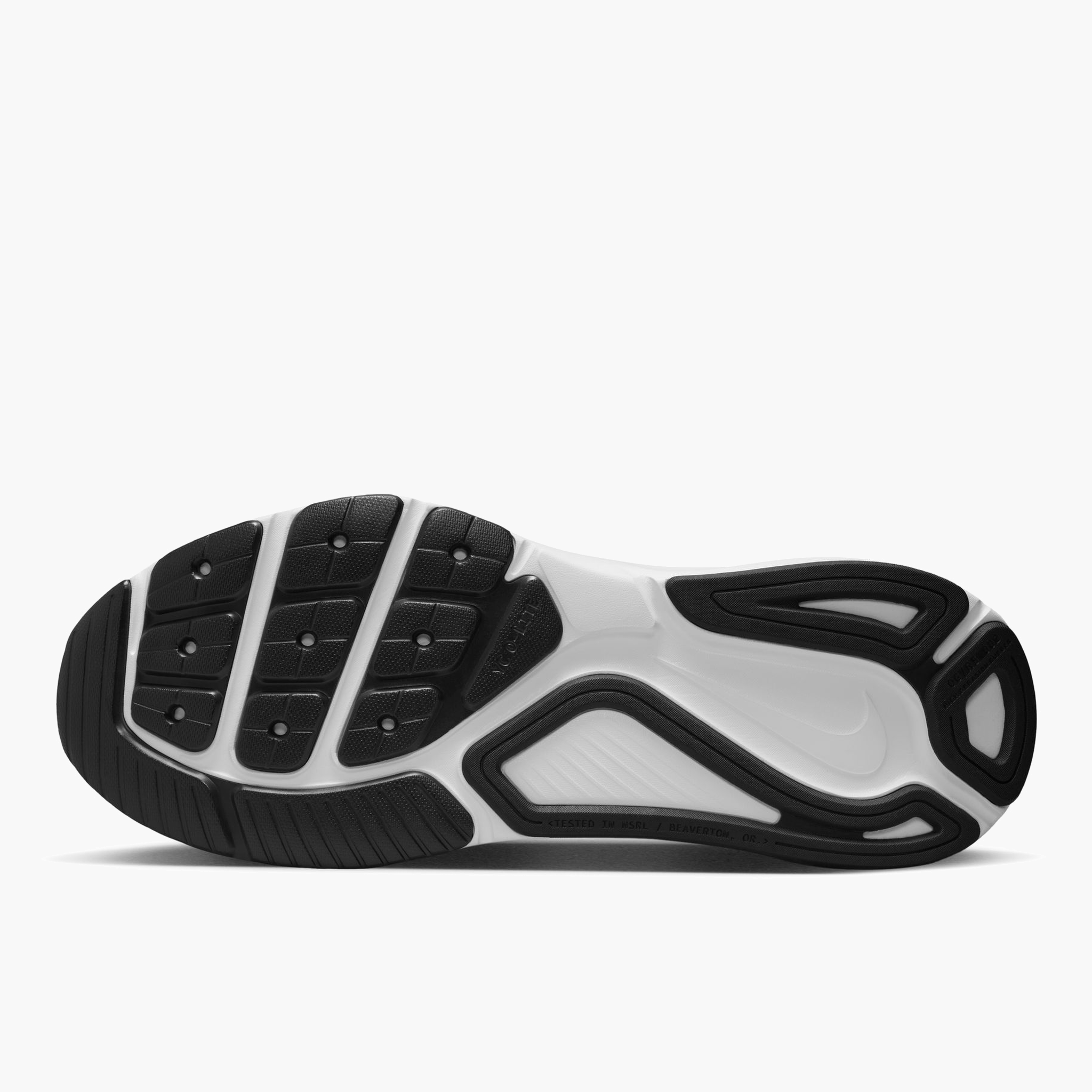 Sole angle shot of Women's Structure 26 in Black / White-Cool Grey-Metallic Silver