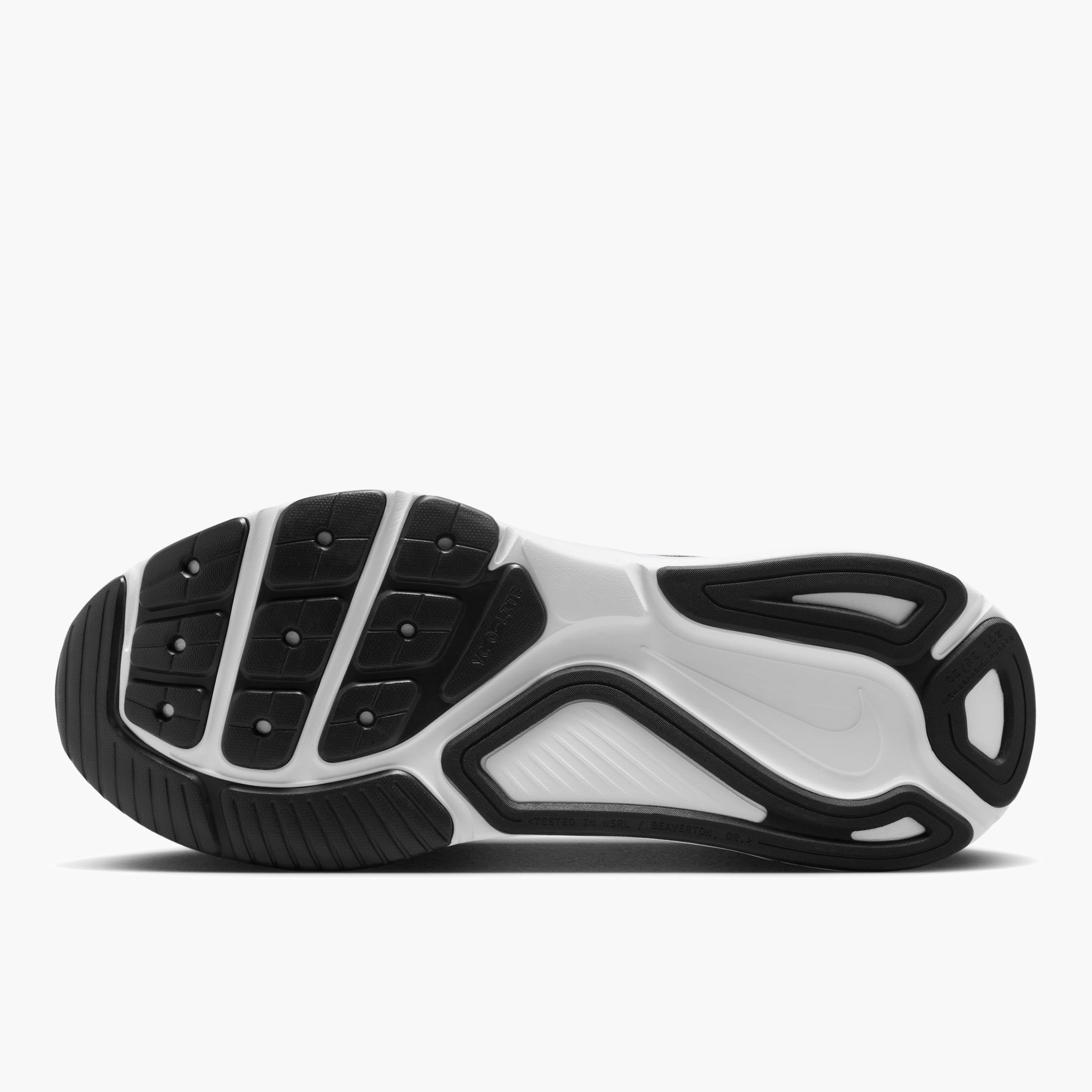 Sole angle shot of Men's Structure 26 in Black / White-Cool Grey-Metallic Silver