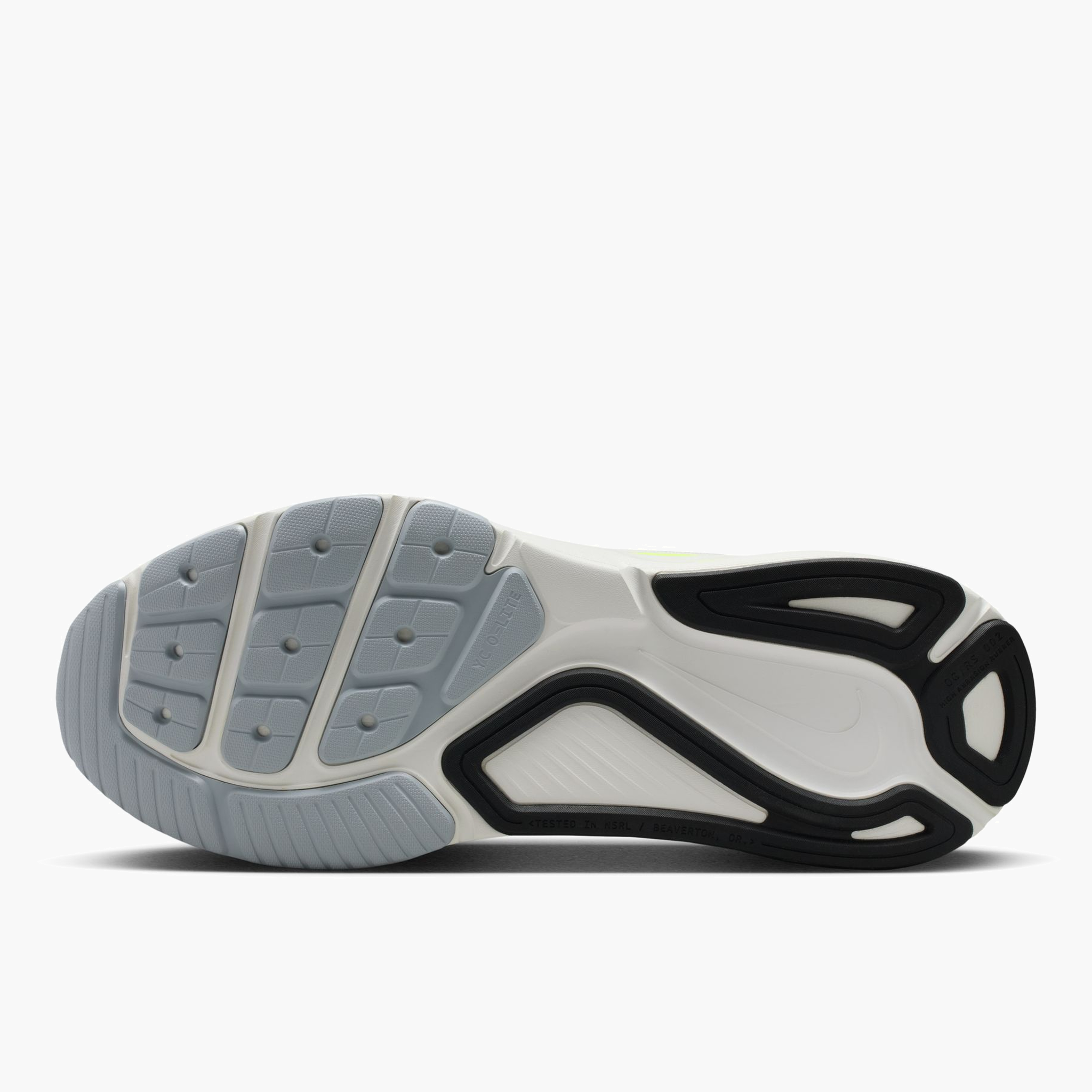 Sole angle shot of Men's Structure 26 in Summit White / Black-Volt-Total Orange