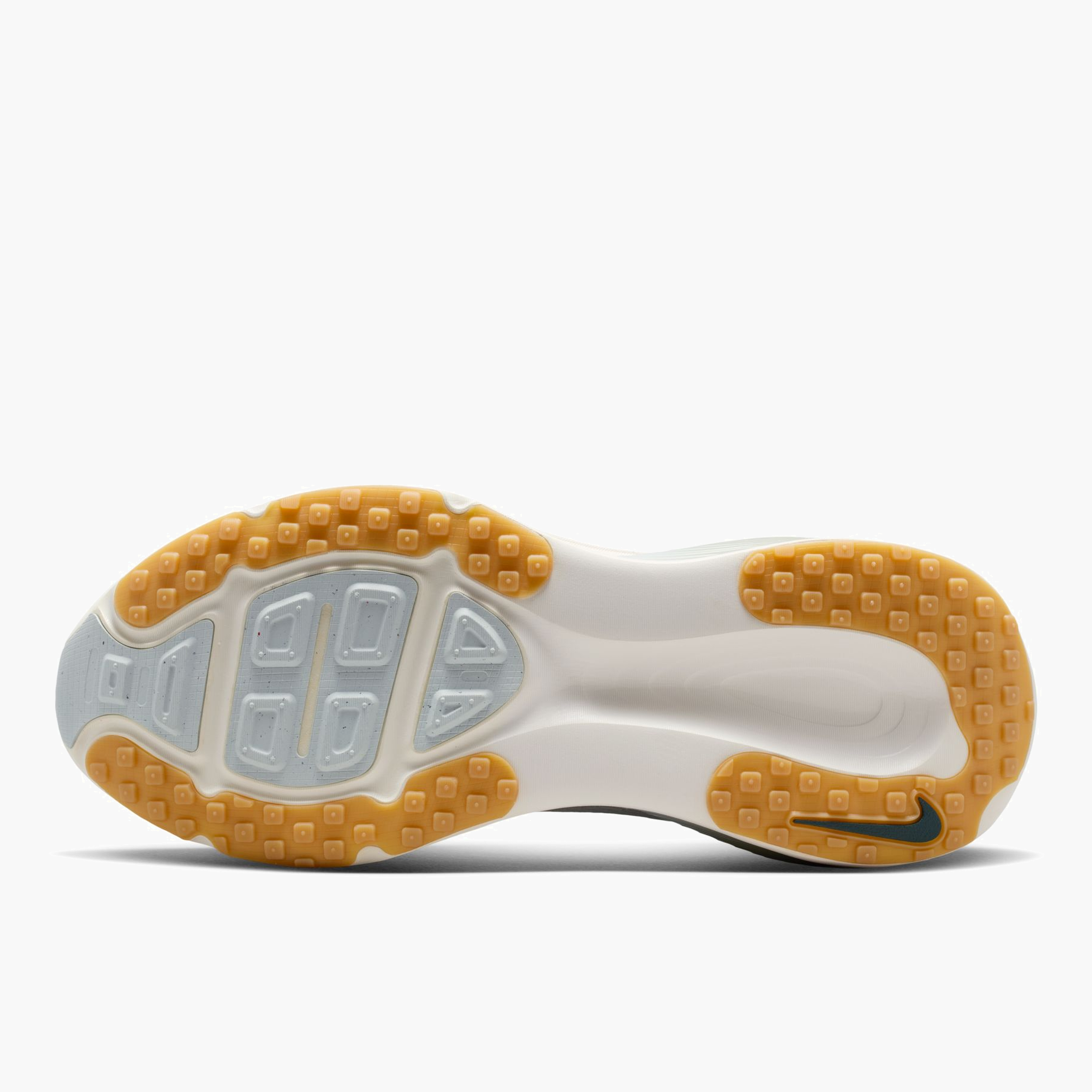 Sole angle shot of Men's Vomero 18 in Spruce Aura / Black Spruce-Jade Horizon