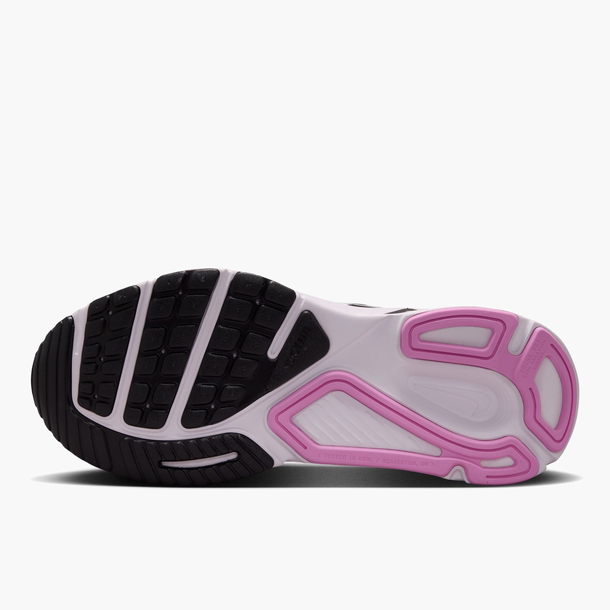 Sole angle shot of Women's Structure Plus in White / Metallic Silver-Black