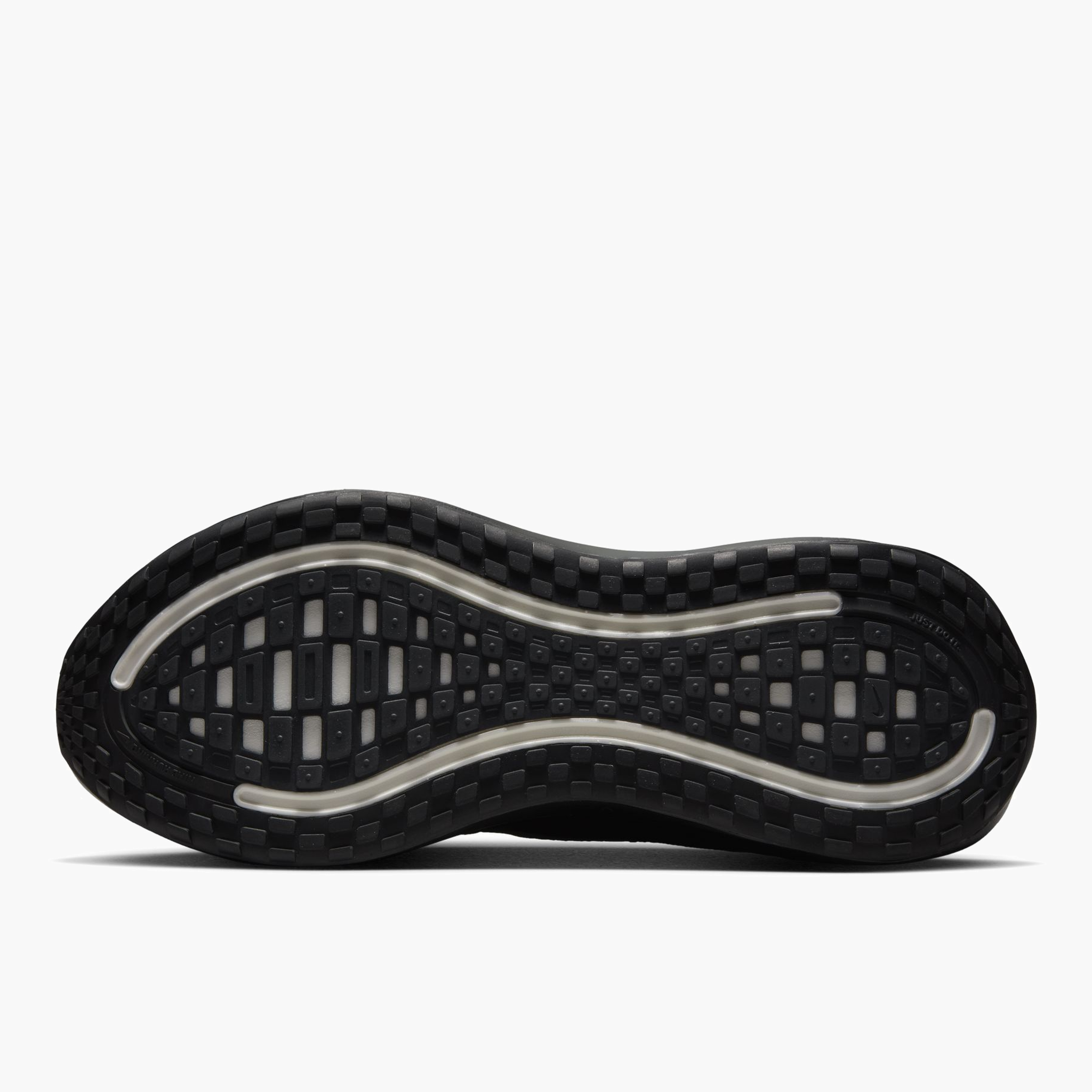 Sole angle shot of Men's Vomero Plus in Black / Dk Smoke Grey-Mtlc Dark Grey