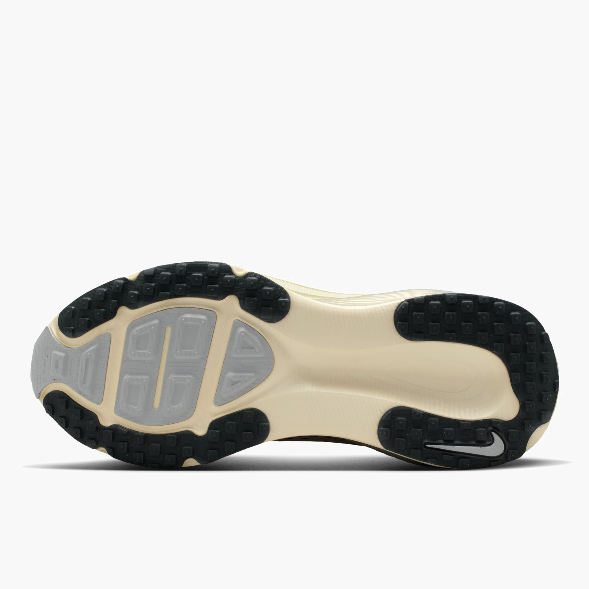 Sole angle shot of Women's Vomero 18 in Cream Ii / Mtlc Gold Grain-Coconut Milk