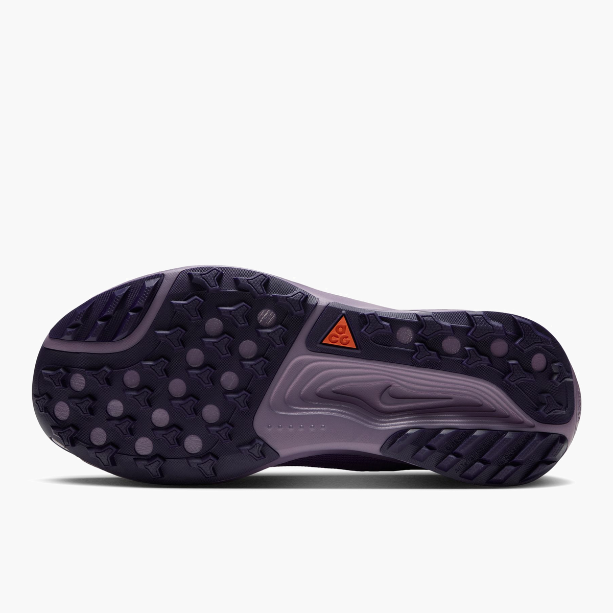 Sole angle shot of Women's ACG Pegasus Gore-Tex in Purple Dynasty / Lt Orewood Brn