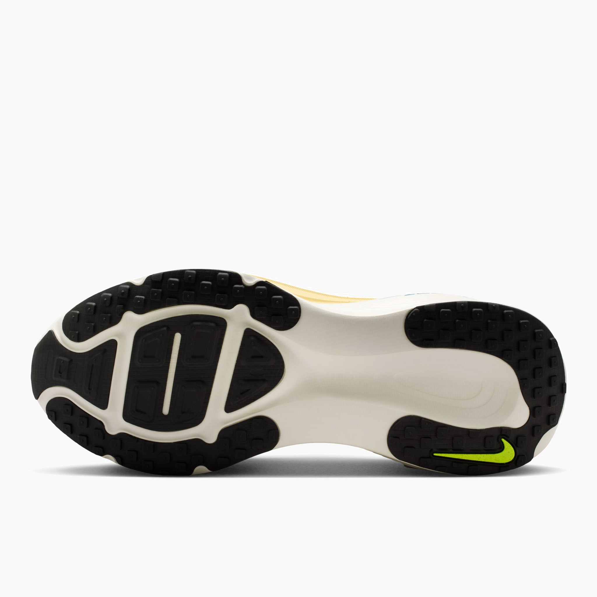 Sole angle shot of Men's Vomero 18 in Wolf Grey / Midnight Navy-Pewter-Sail