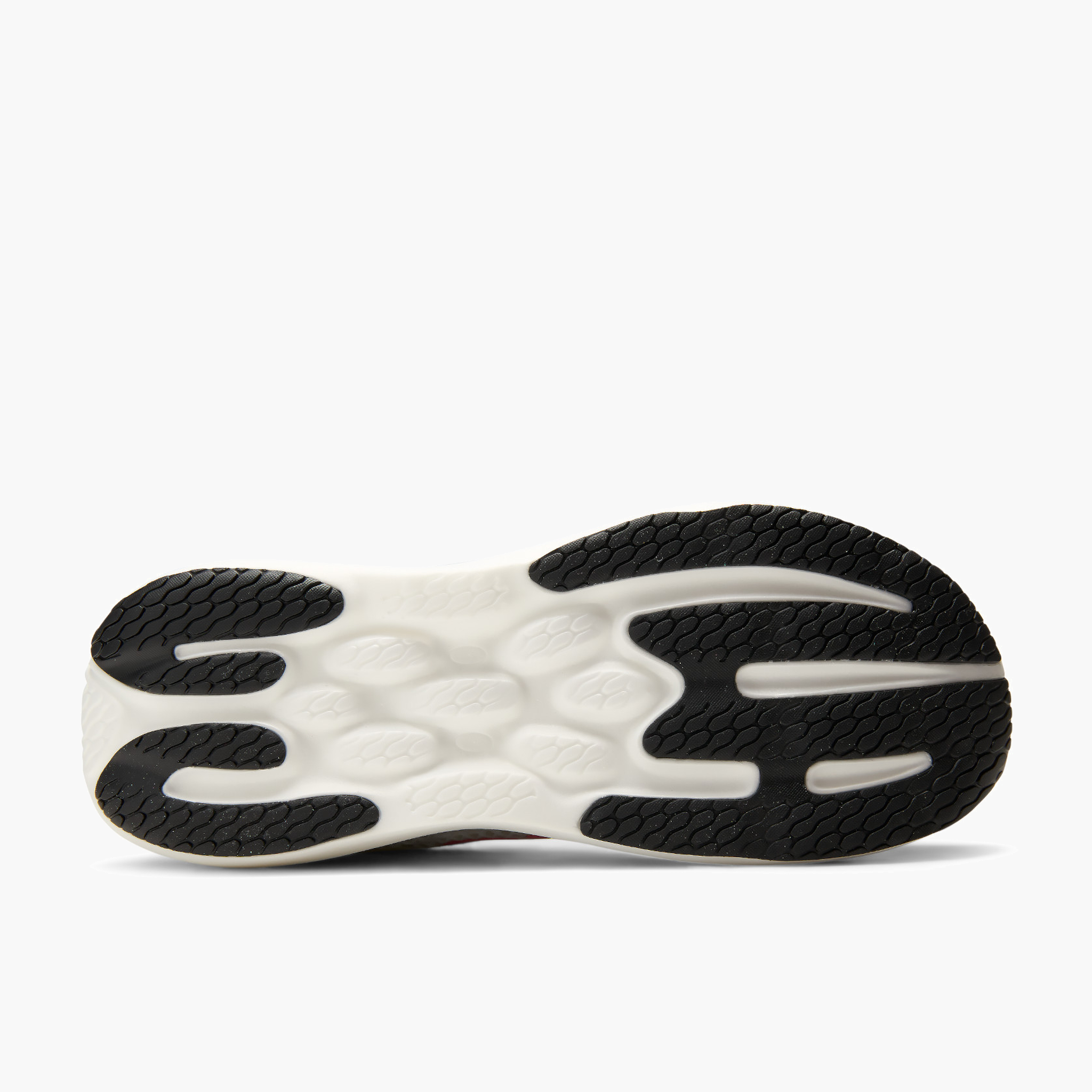 Sole angle shot of Men's 1080 v15 in White / Pinkheat / Tangerineheat