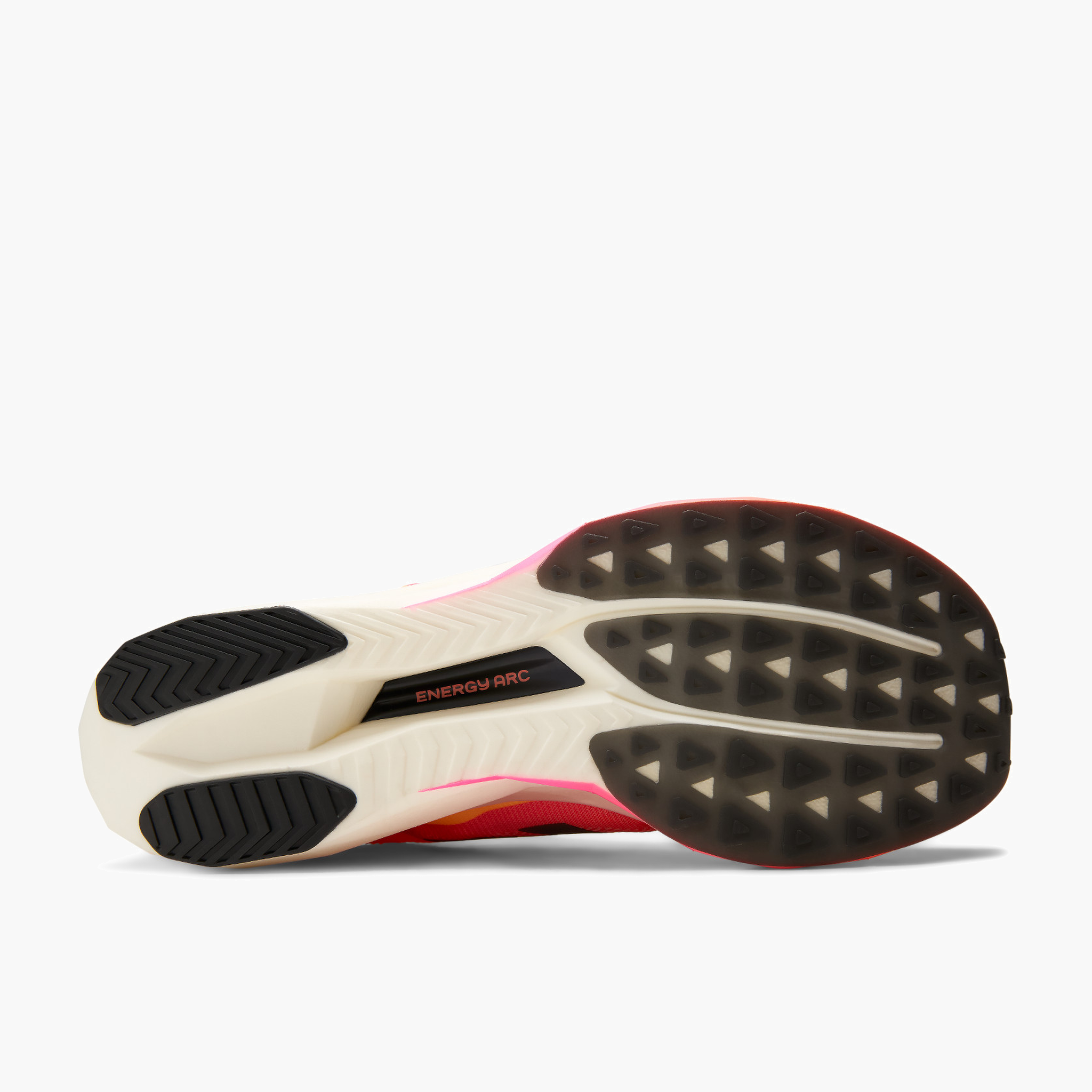 Sole angle shot of Men's Supercomp Elite v5 in Tangerineheat / Whitepeach / Pinkheat