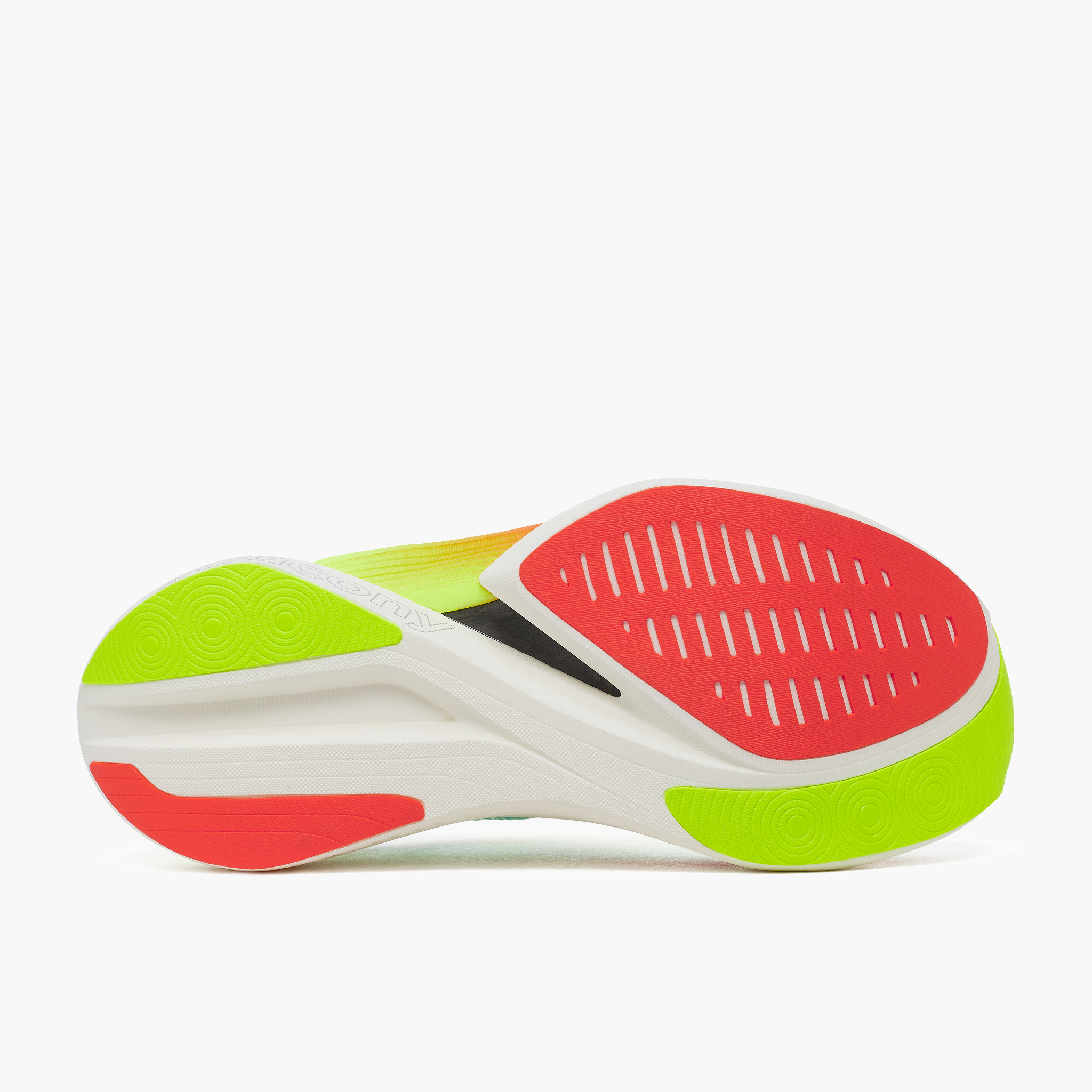 Sole angle shot of All Gender Endorphin Elite 2 in Splash / Fire