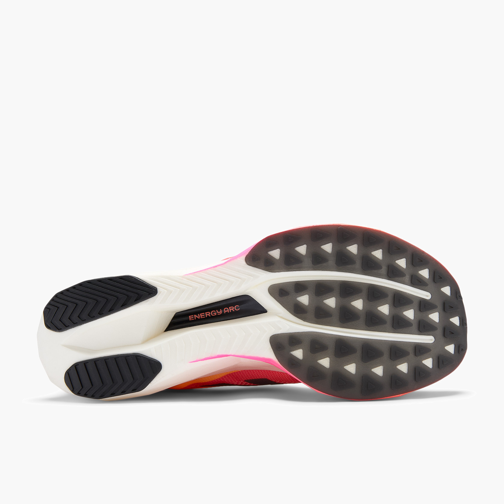 Sole angle shot of Women's Supercomp Elite v5 in Tangerineheat / Whitepeach / Pinkheat
