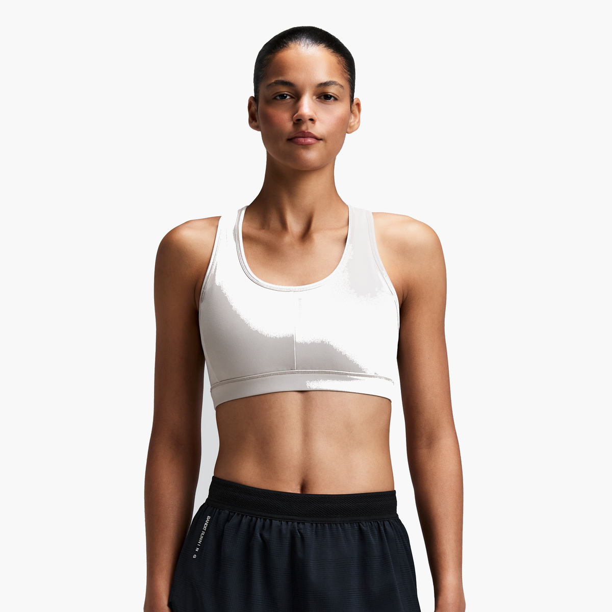 Women's Vanisher Reverso Scoop Neck Run Bra — Black / Plaster — image 3