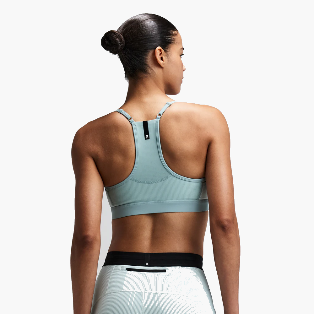 Women's Striped Cadence Strappy Run Bra — Mist / Lagoon — image 5