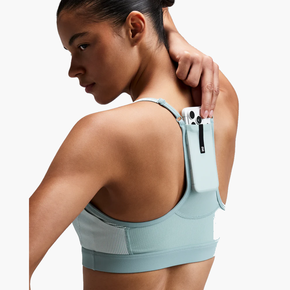 Women's Striped Cadence Strappy Run Bra — Mist / Lagoon — image 8