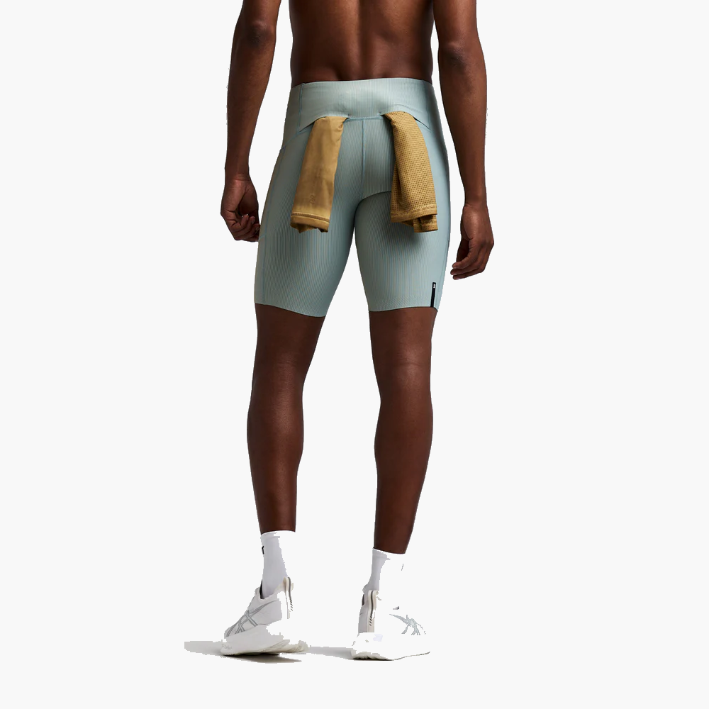 Men's Striped Cadence Half Tights — Lagoon / Copal — image 7