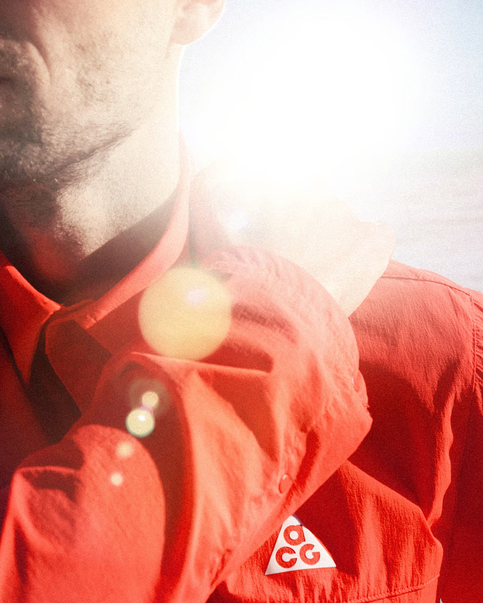 Nike ACG Aireez Button Up Light providing coverage in bright sun