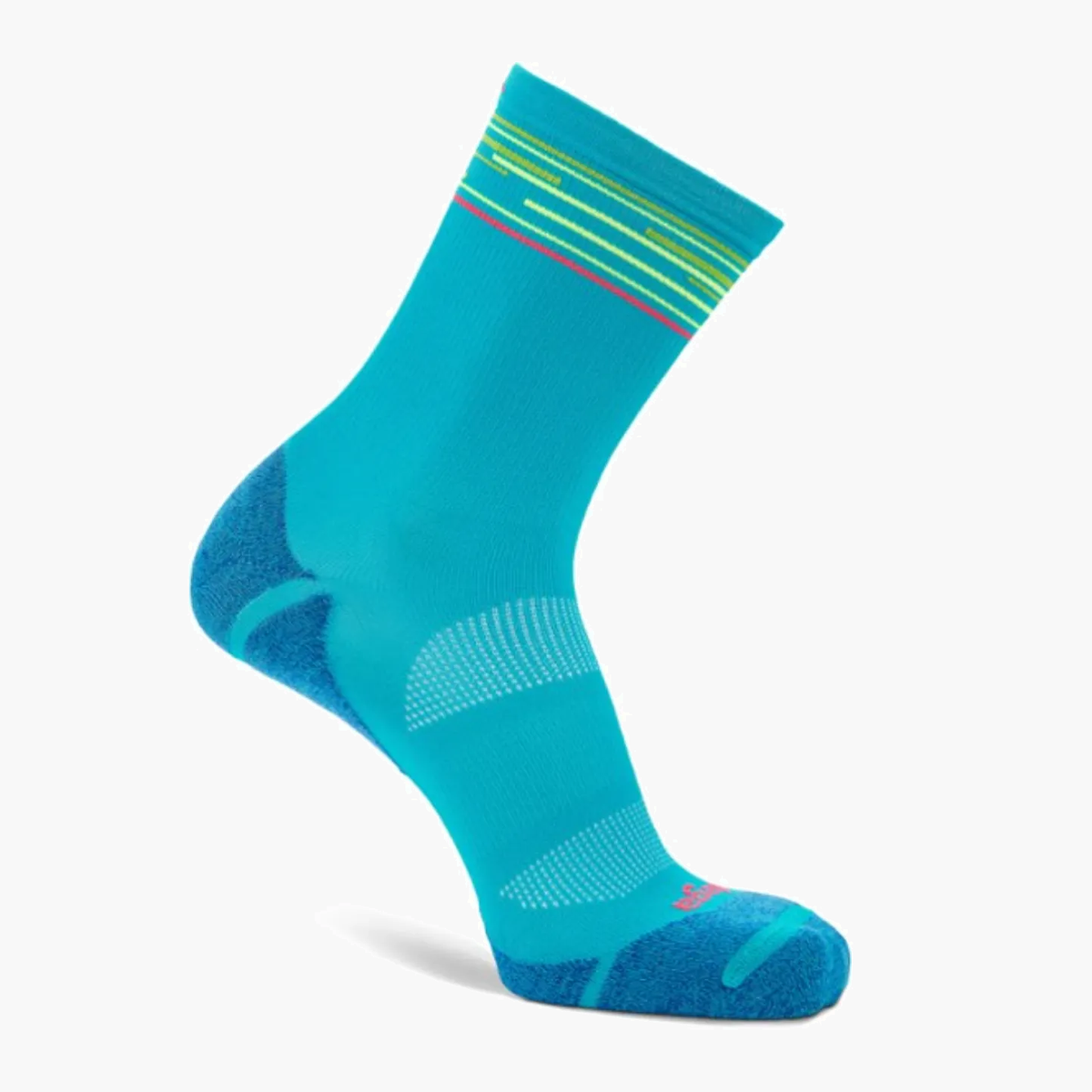 Blister Resist Light Mini Crew Socks in Lake Blue / Lime Punch - 1