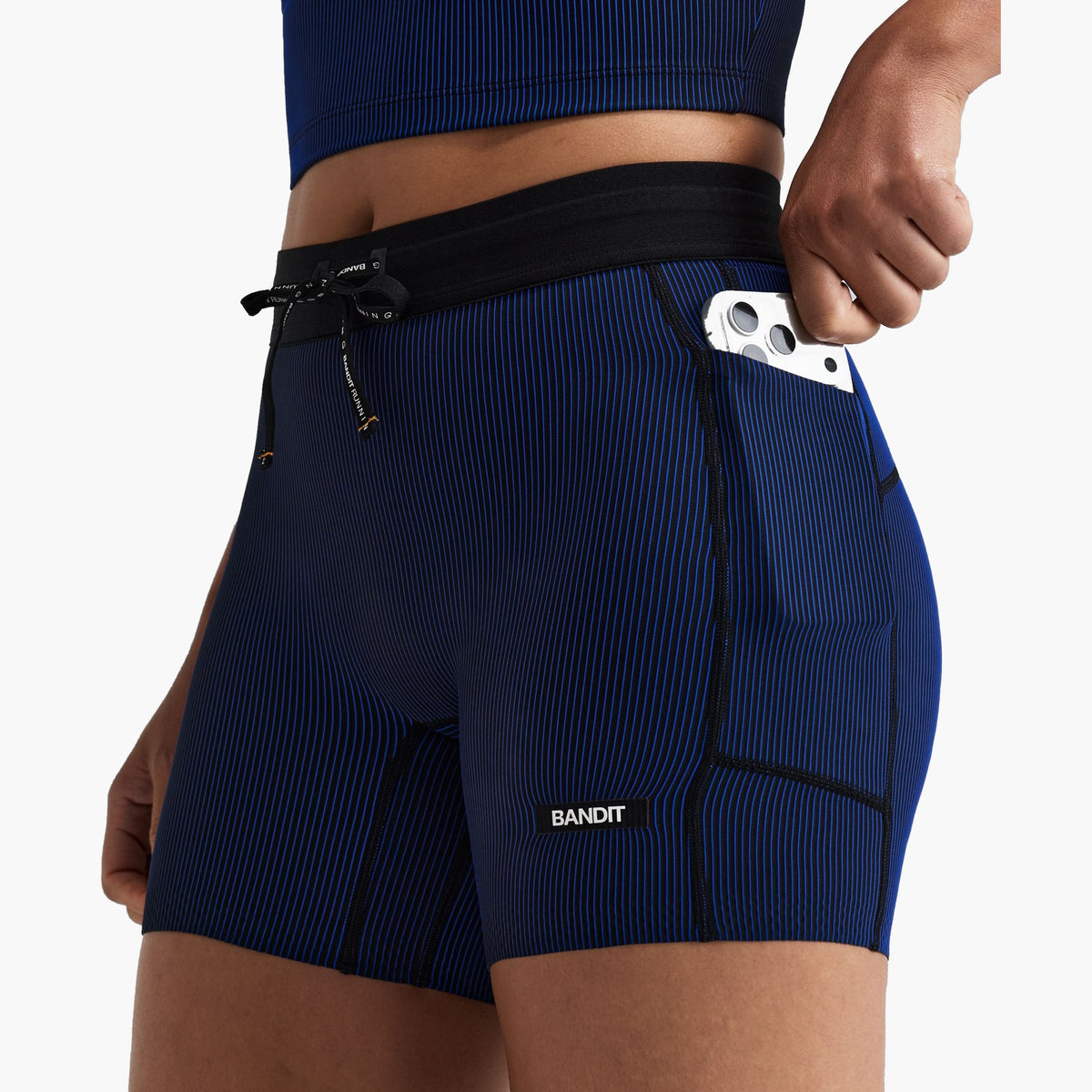 Women's Striped Cadence 5" Compression Shorts — on-body source 2 [WBCBP002FL26BBB.XS]