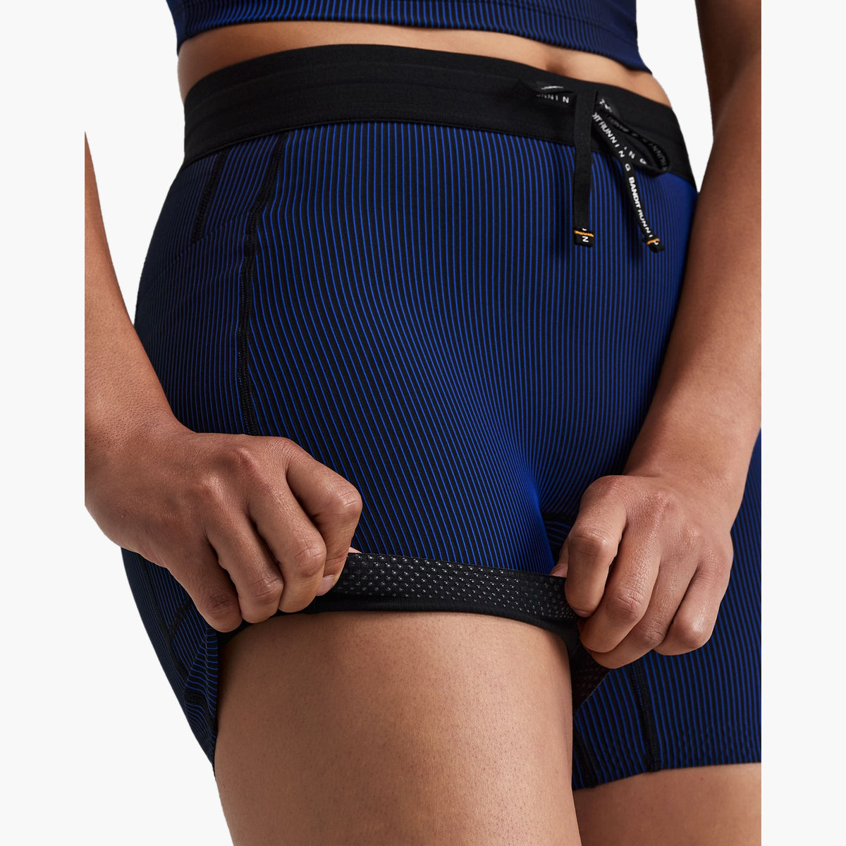 Women's Striped Cadence 5" Compression Shorts — on-body source 9 [WBCBP002FL26BBB.XS]