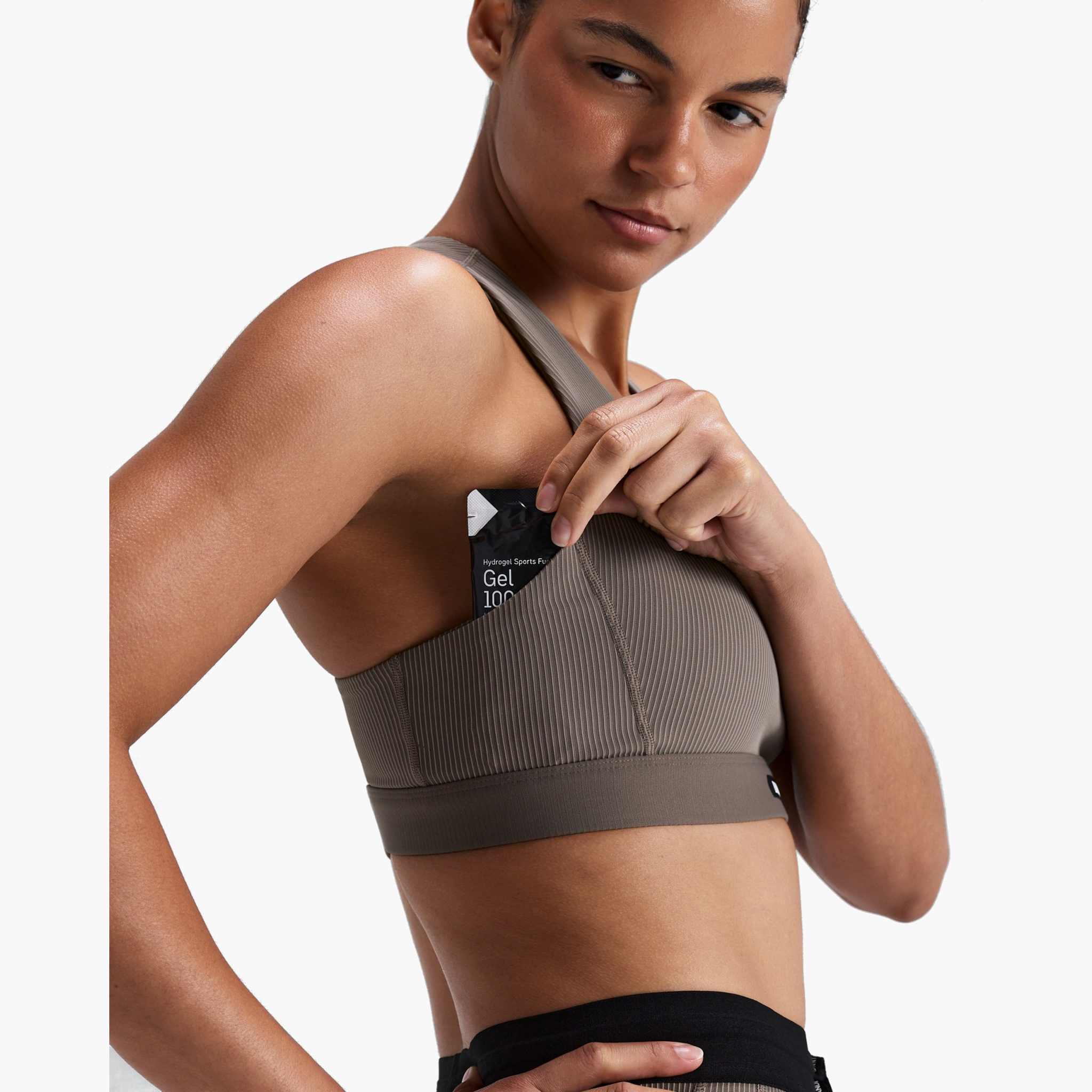 Women's Striped Cadence Scoop Neck T-Back Run Bra