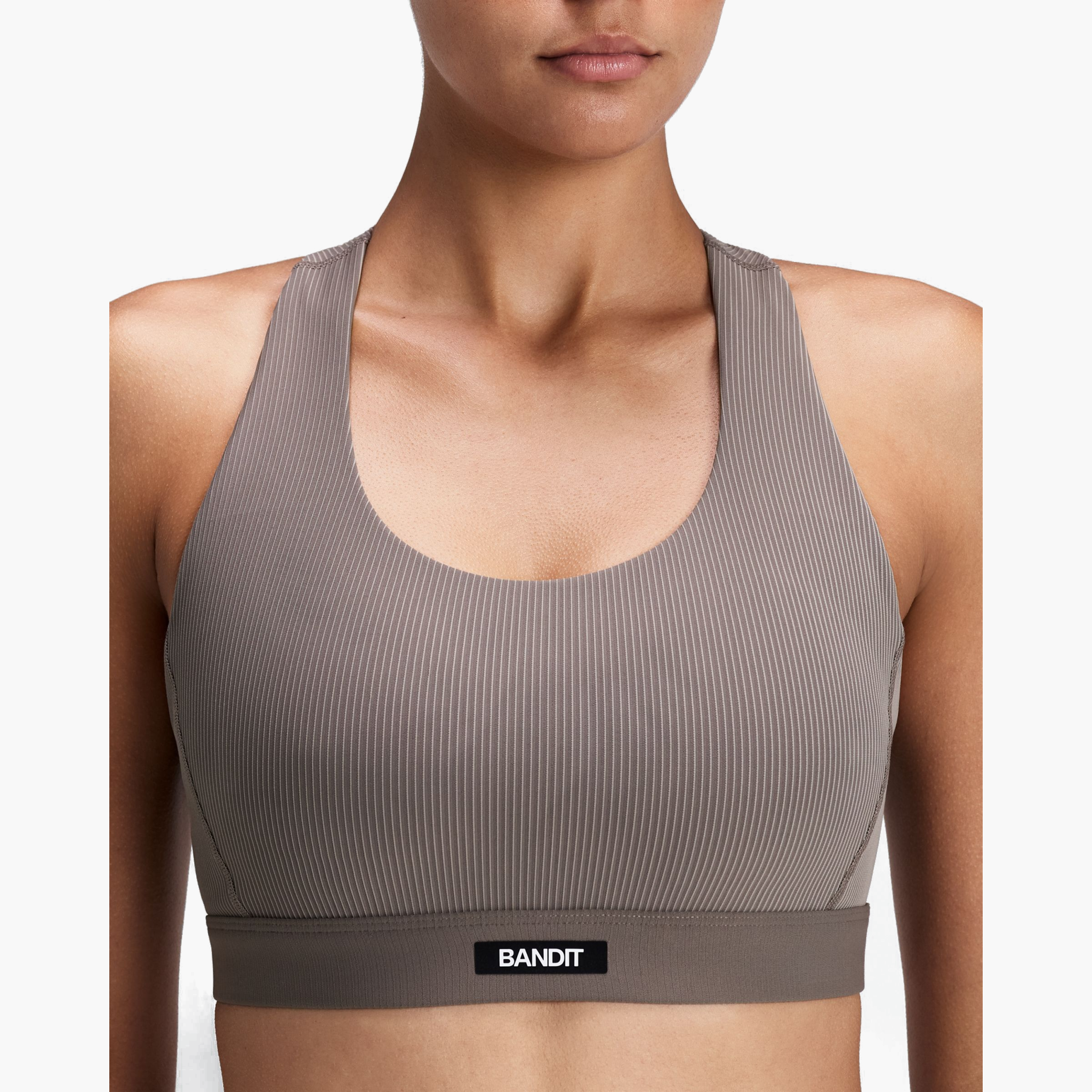 Women's Striped Cadence Scoop Neck T-Back Run Bra