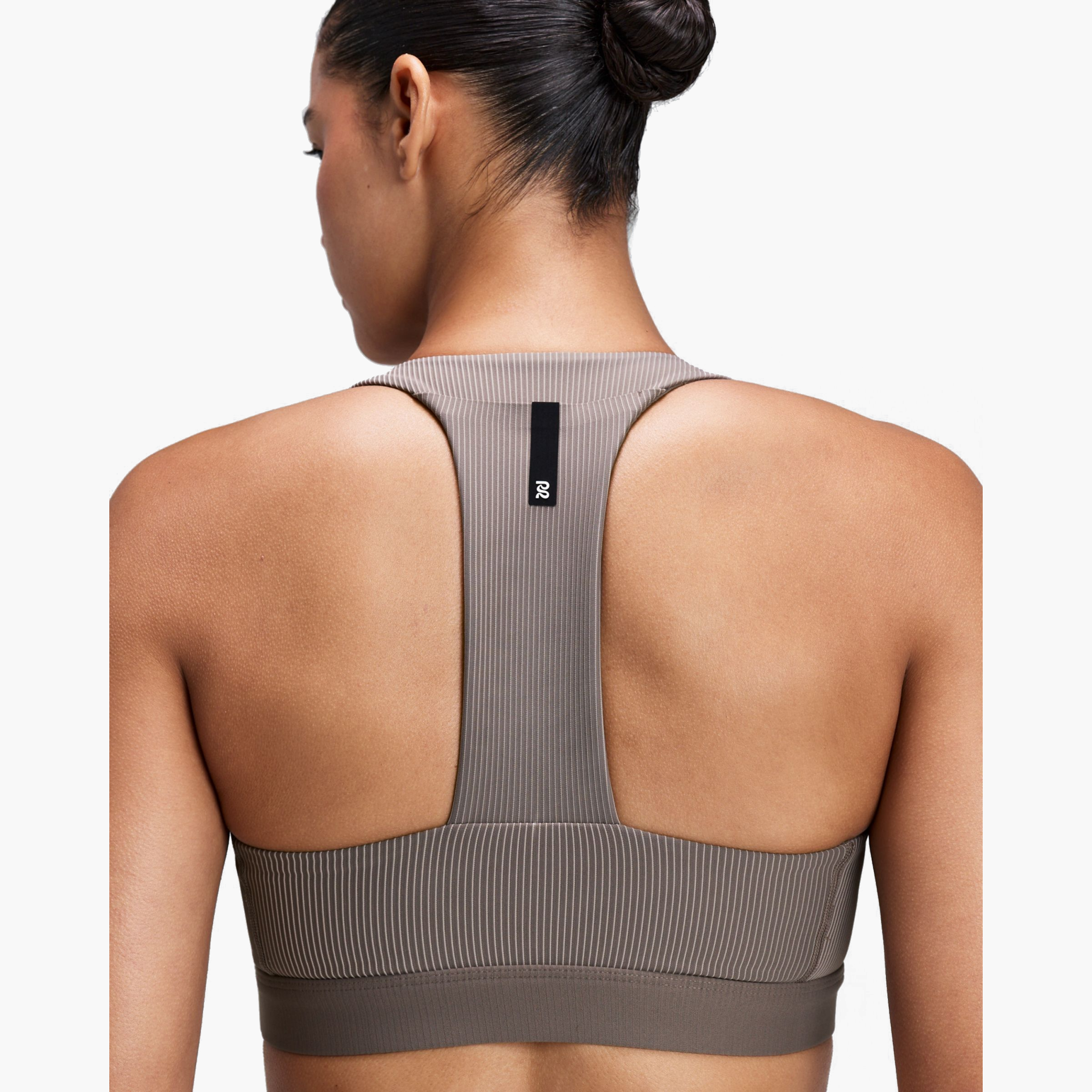 Women's Striped Cadence Scoop Neck T-Back Run Bra